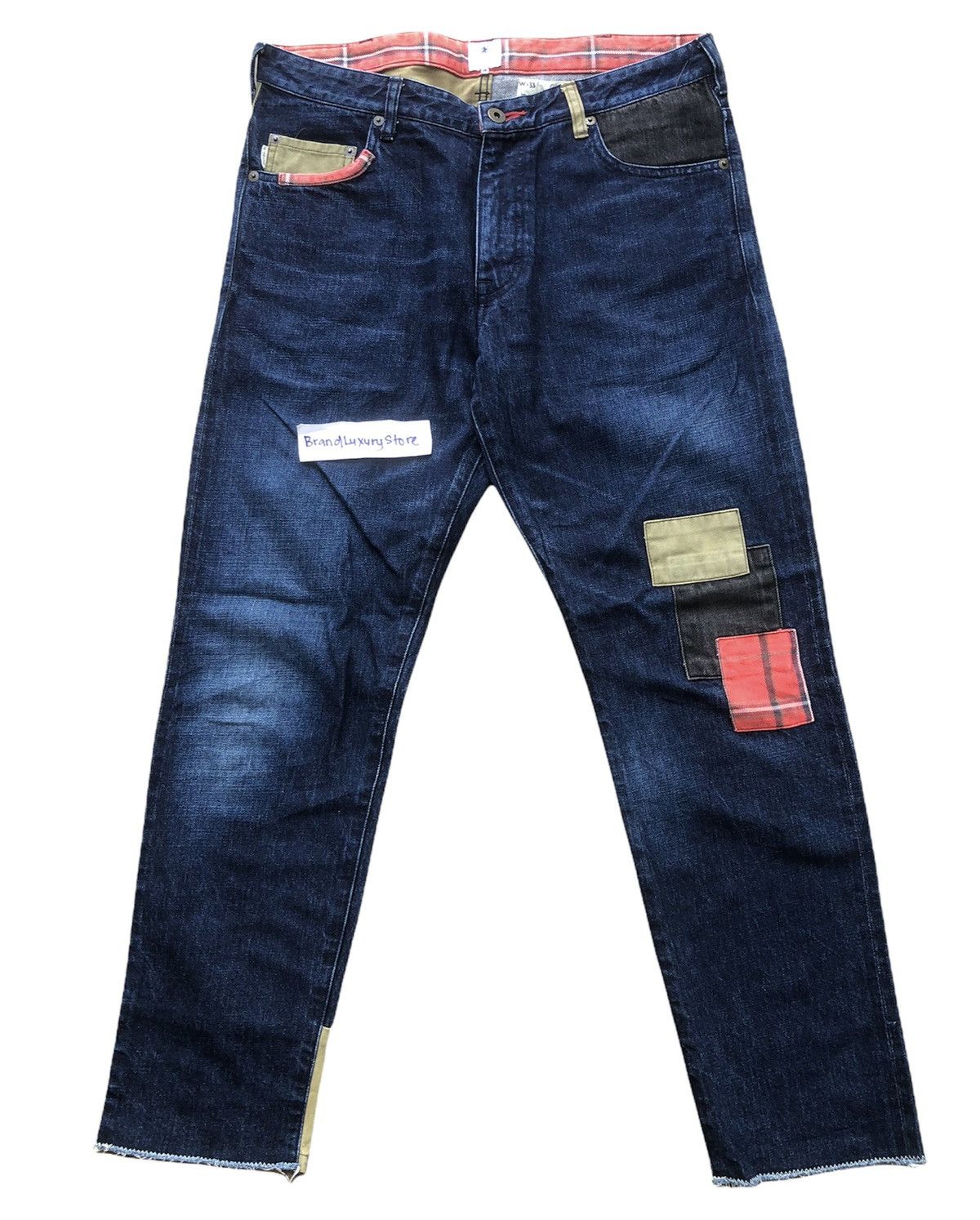 R.Newbold Rare🔥Vintage R.Newbold Distressed Patchwork Jeans Size US 33 - 2 Thumbnail