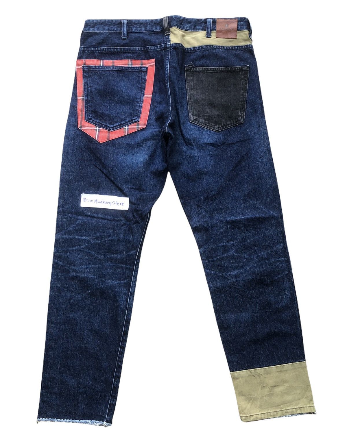 R.Newbold Rare🔥Vintage R.Newbold Distressed Patchwork Jeans Size US 33 - 3 Thumbnail