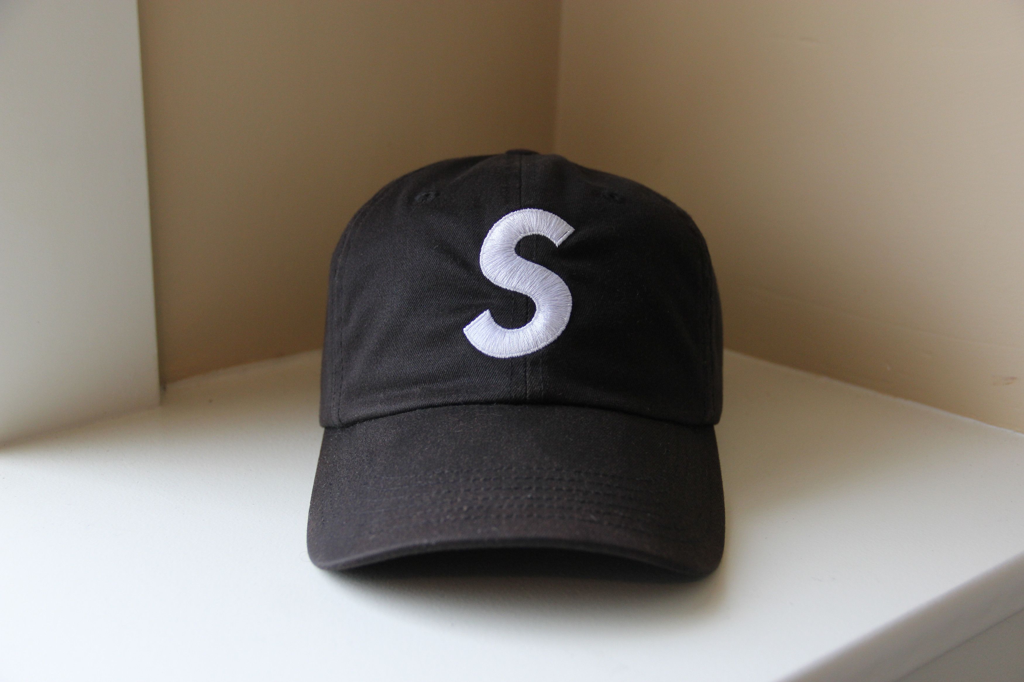 Supreme Supreme S Logo 6 Panel Cap Hat (Black, White, Leather Strap) Size ONE SIZE - 1 Preview