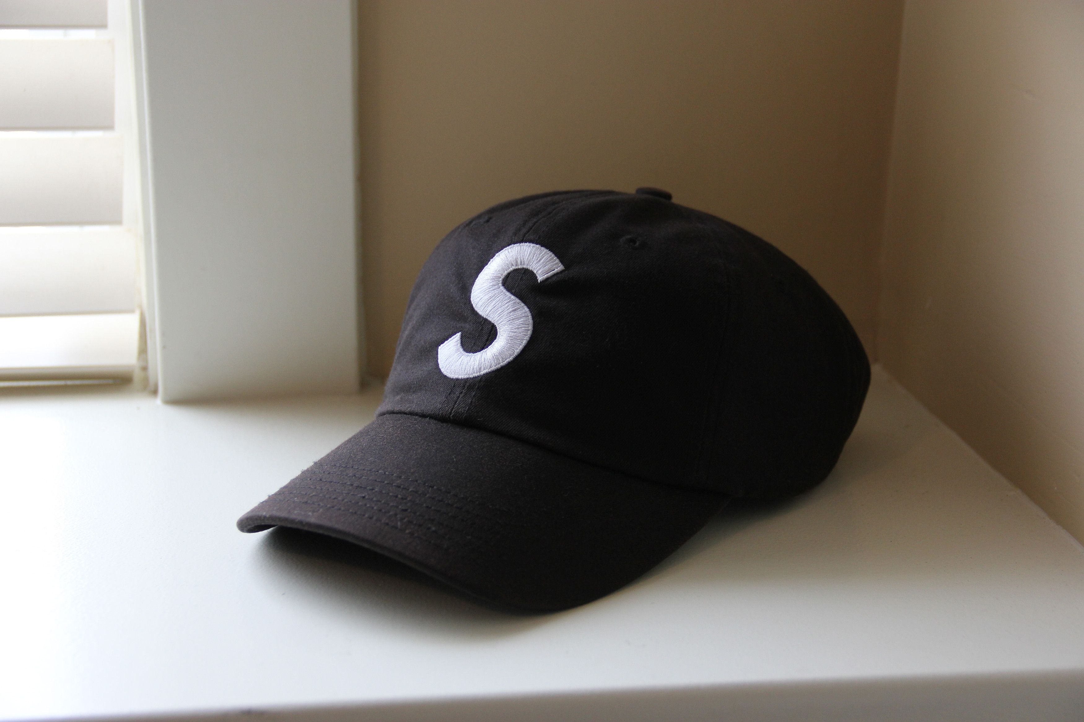 Supreme Supreme S Logo 6 Panel Cap Hat (Black, White, Leather Strap) Size ONE SIZE - 3 Thumbnail