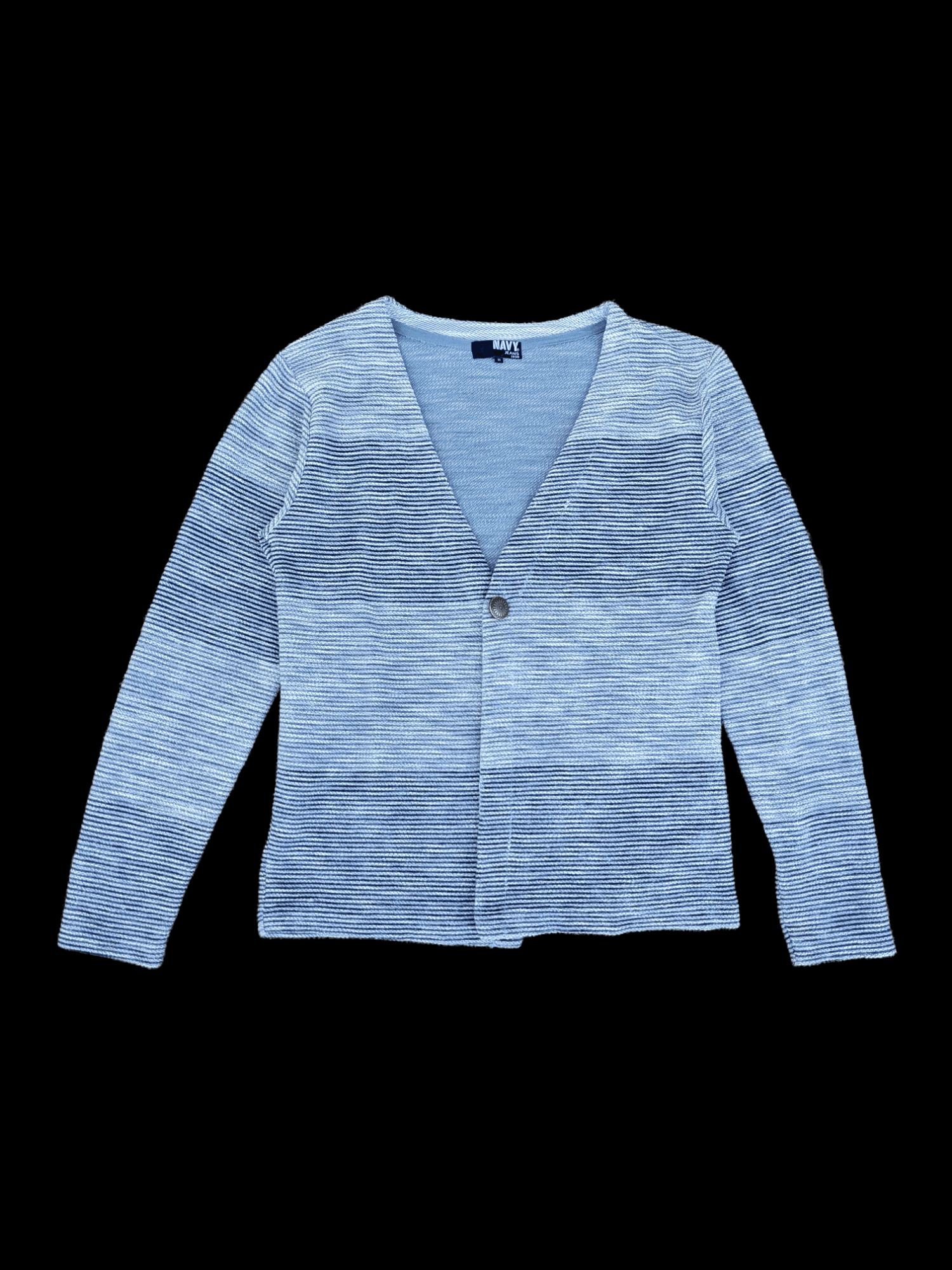 image of Navy Jeans 1936 Blue Stripe Cardigan, Men's (Size Medium)