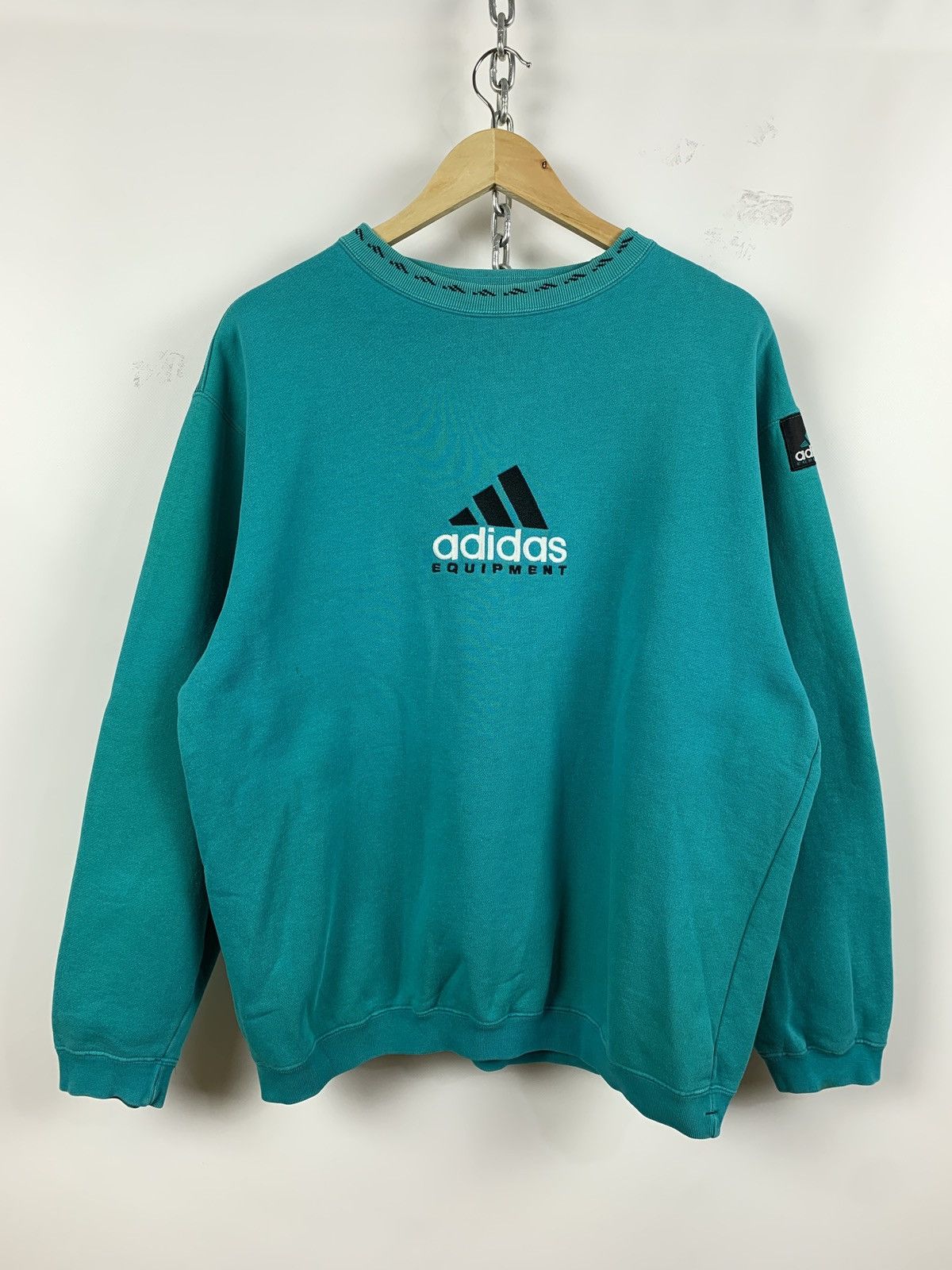 Adidas 90s Vintage Adidas Equipment Green Crewneck Sweatshirt Size US M / EU 48-50 / 2 - 5 Thumbnail