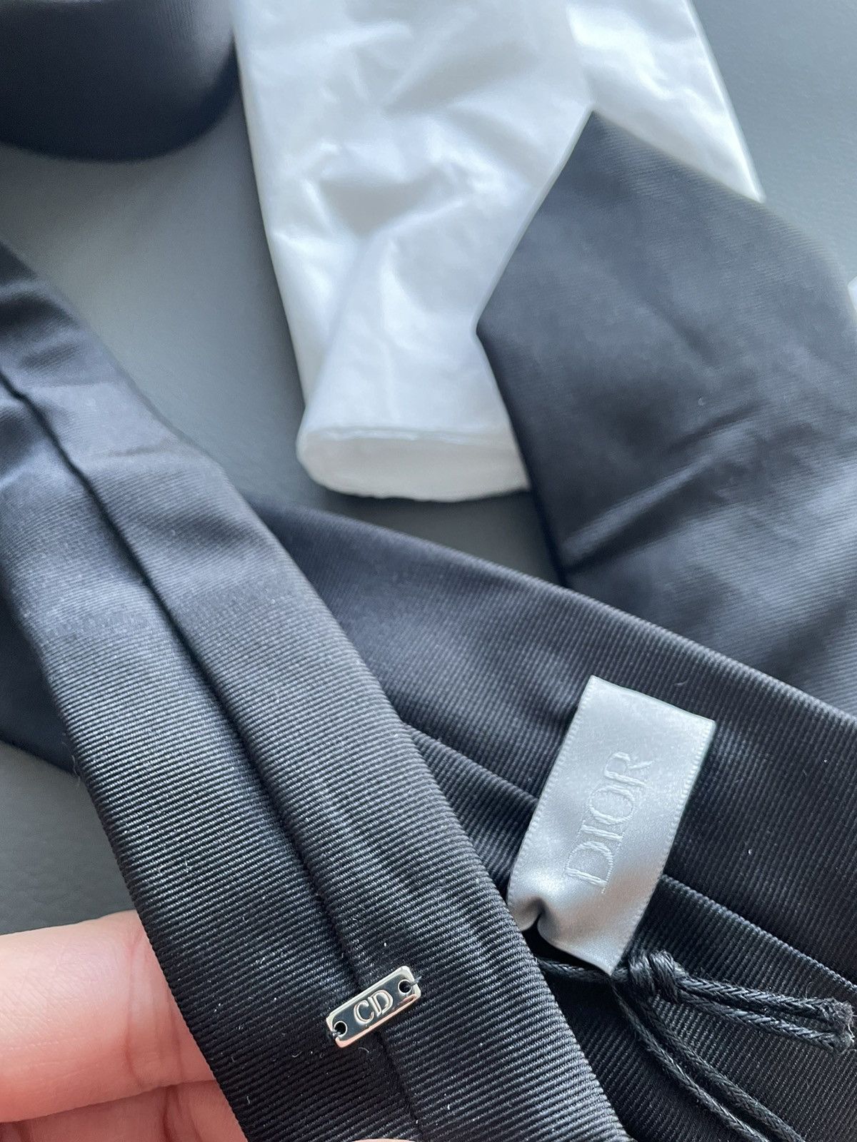 Dior Rare Limited Edition Dior Embroidery Logo Premium Silk Tie Size ONE SIZE - 8 Thumbnail