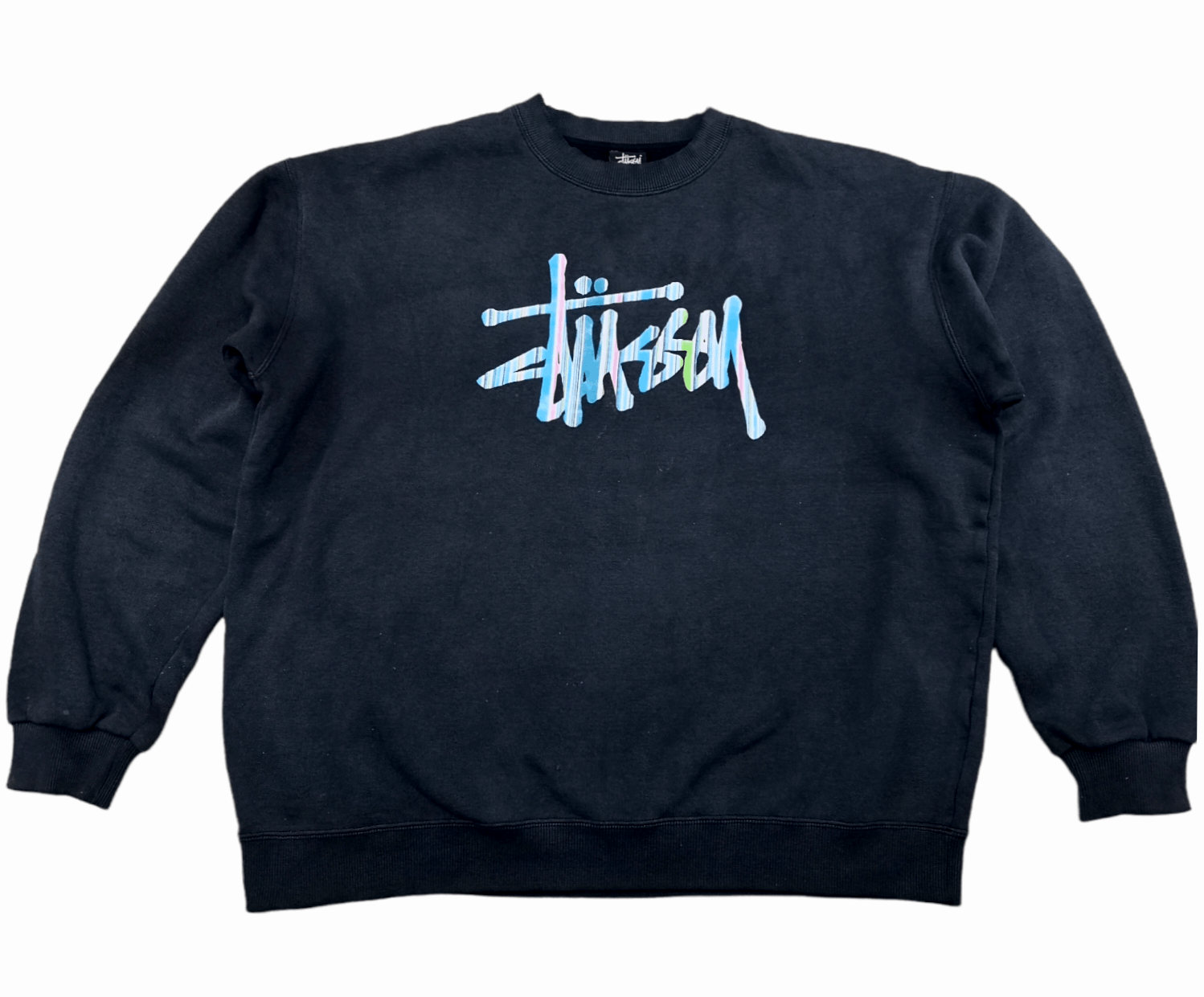 STUSSY classic spellout logo crewneck sweatshirt