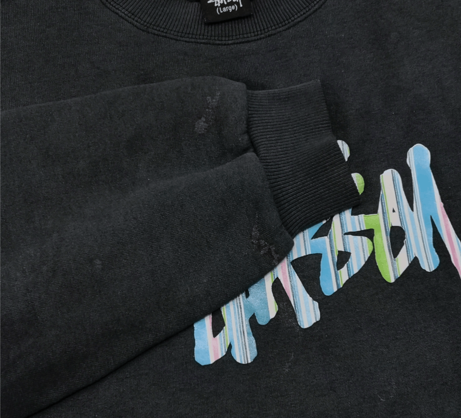 STUSSY classic spellout logo crewneck sweatshirt