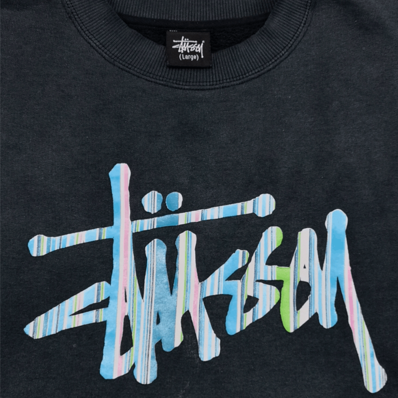 STUSSY classic spellout logo crewneck sweatshirt