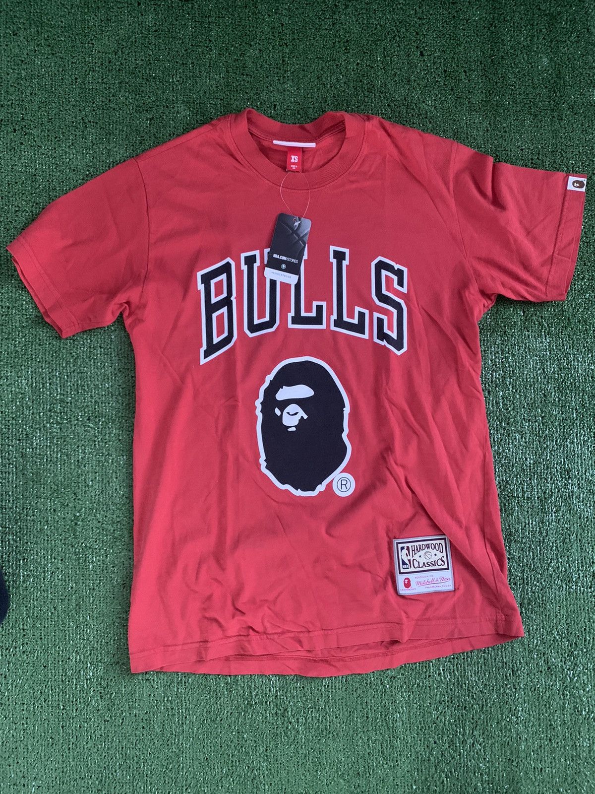 Bape x Mitchell & Ness Bulls Tee Red