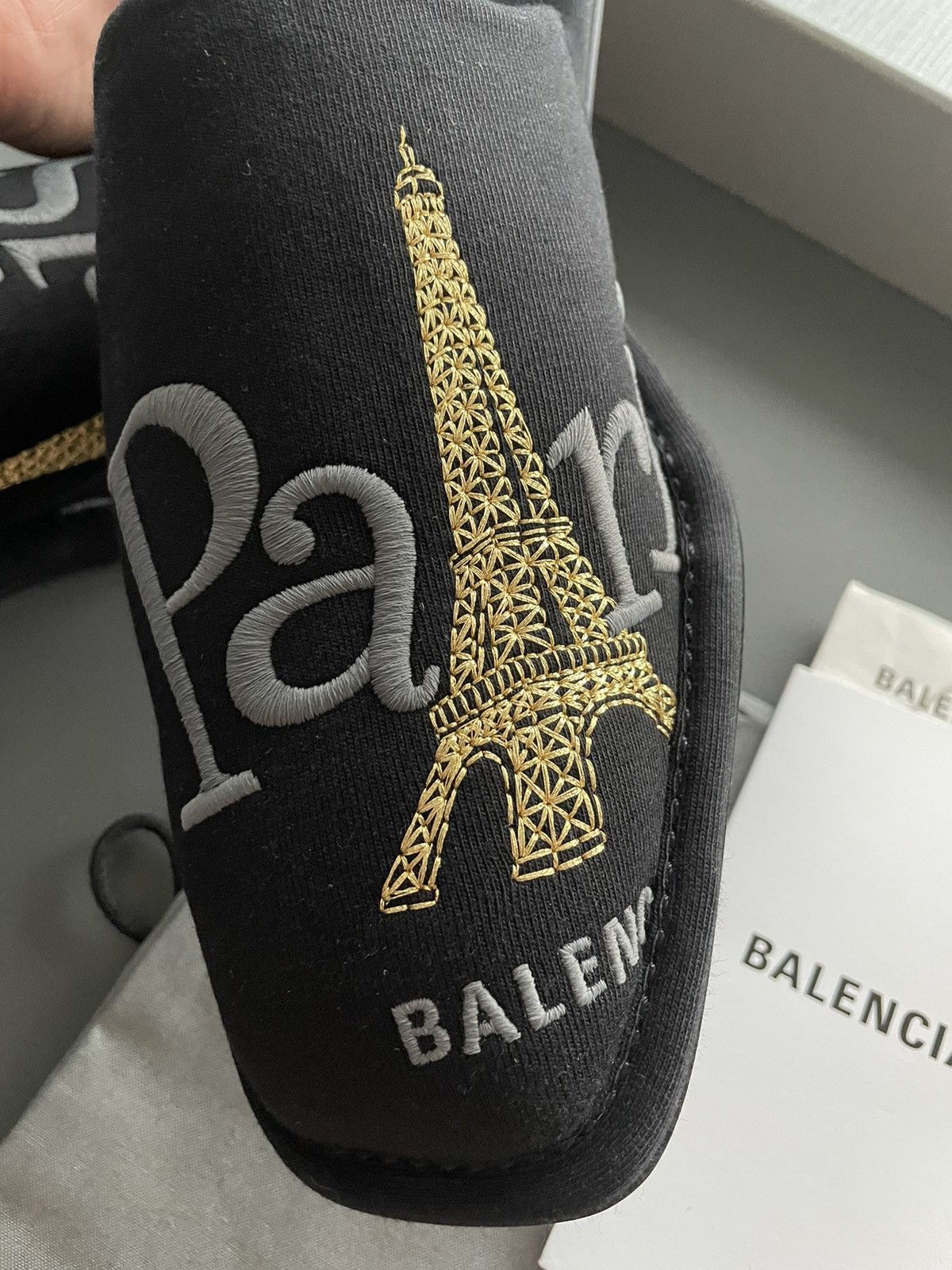 Balenciaga Runway Brand New Paris Eiffel Tower Balenciaga Logo Slipper Size US 7 / EU 40 - 17 Thumbnail
