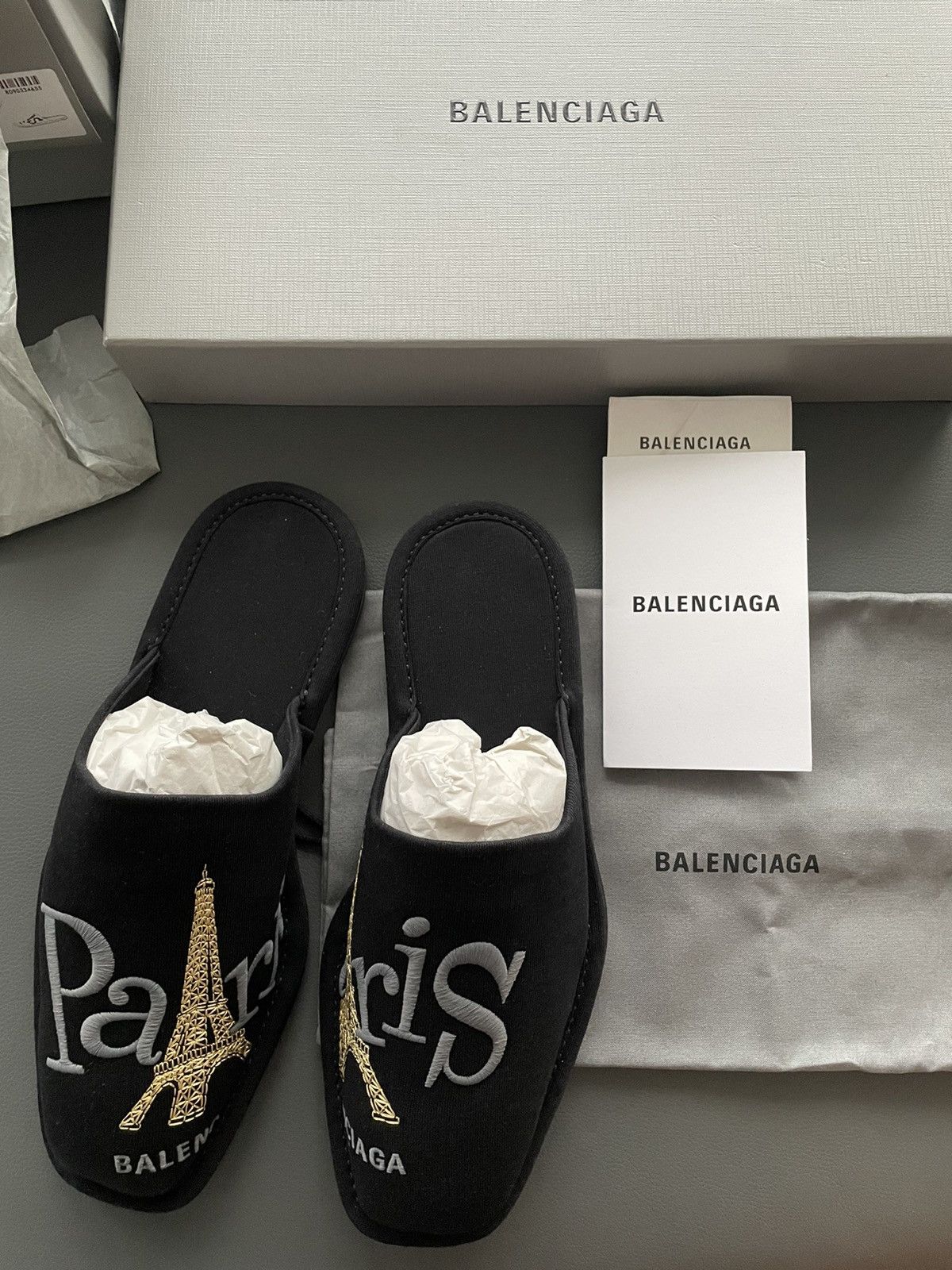 Balenciaga Runway Brand New Paris Eiffel Tower Balenciaga Logo Slipper Size US 7 / EU 40 - 6 Thumbnail