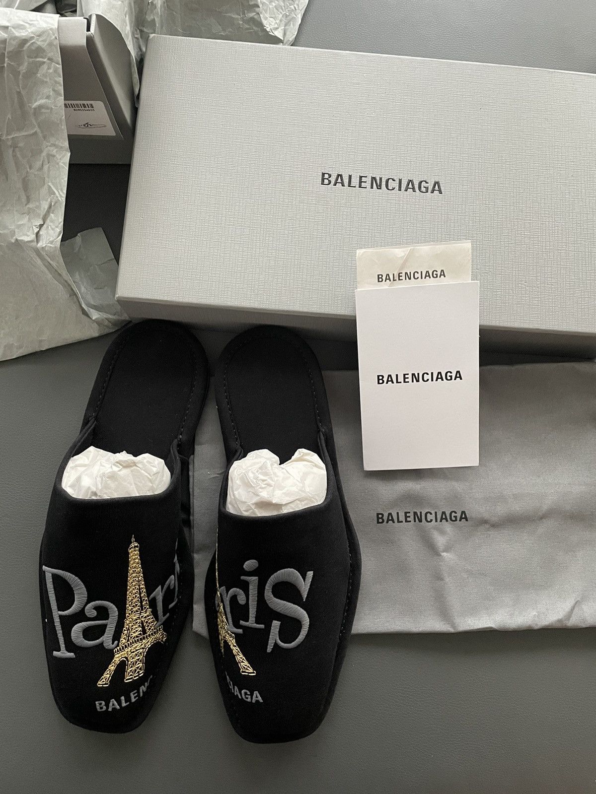 Balenciaga Runway Brand New Paris Eiffel Tower Balenciaga Logo Slipper Size US 7 / EU 40 - 4 Thumbnail