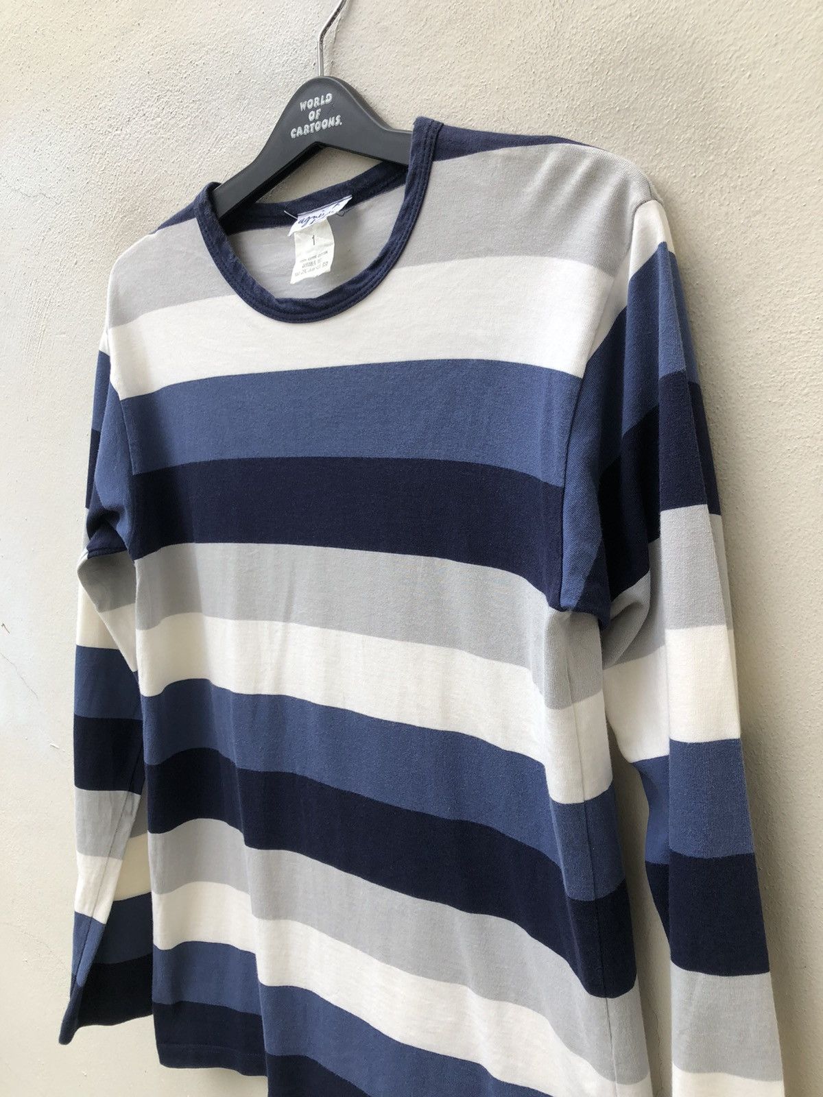 agnes b. Vintage Agnes B. Homme Border Striped Long Sleeve t shirt Size US S / EU 44-46 / 1 - 6 Thumbnail