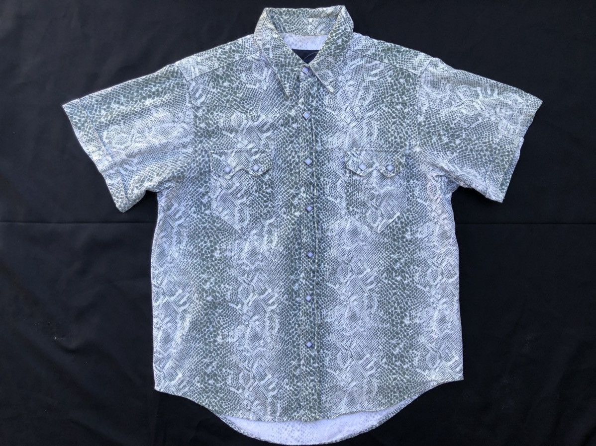 Vintage Vintage 90s B.B.H Label Japan Snake Scale Western Shirt Size US M / EU 48-50 / 2 - 1 Thumbnail