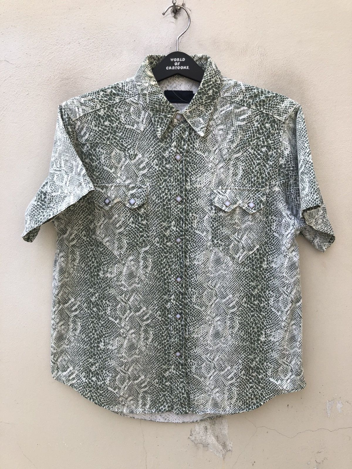 Vintage Vintage 90s B.B.H Label Japan Snake Scale Western Shirt Size US M / EU 48-50 / 2 - 3 Thumbnail