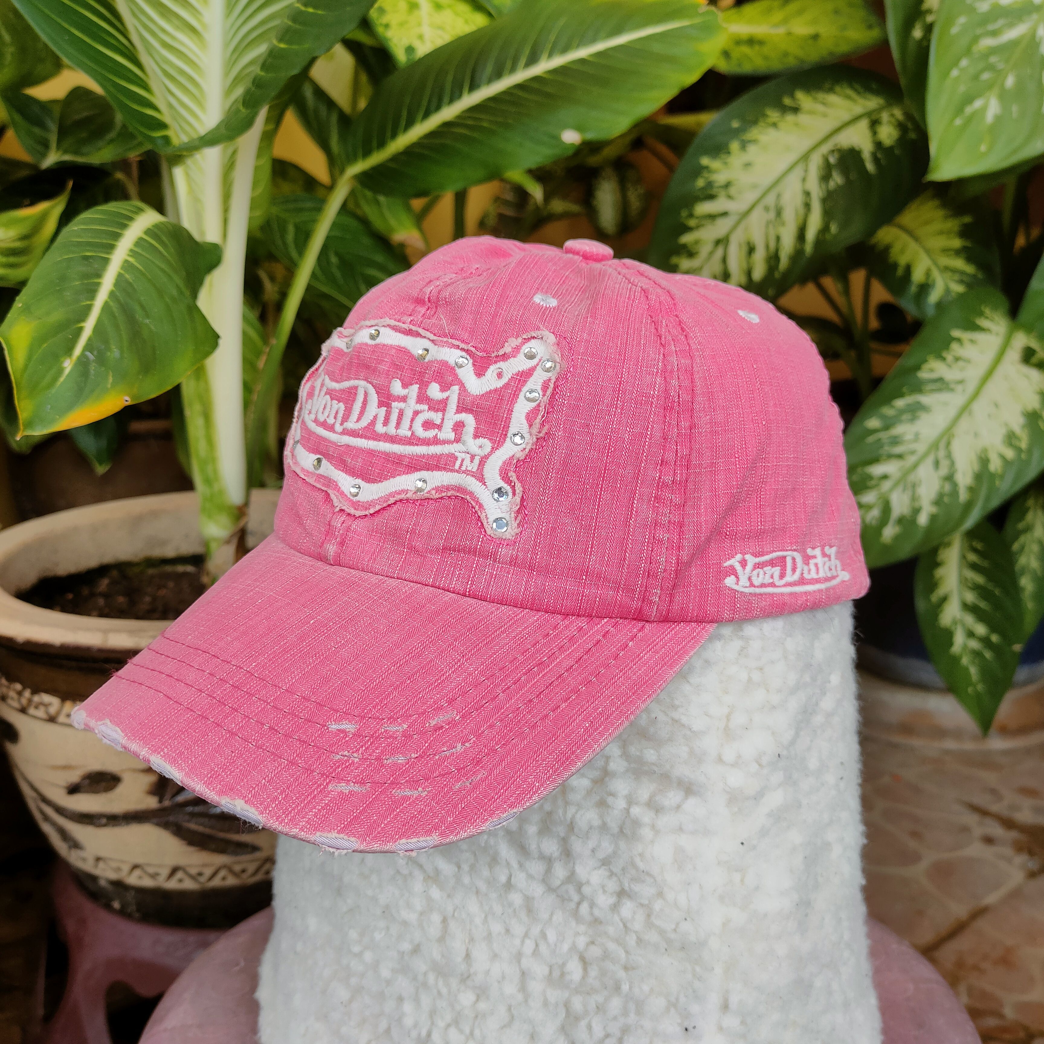Vintage Vintage VON DUTCH Embroidery Spellout Distressed Cap Size ONE SIZE - 1 Thumbnail