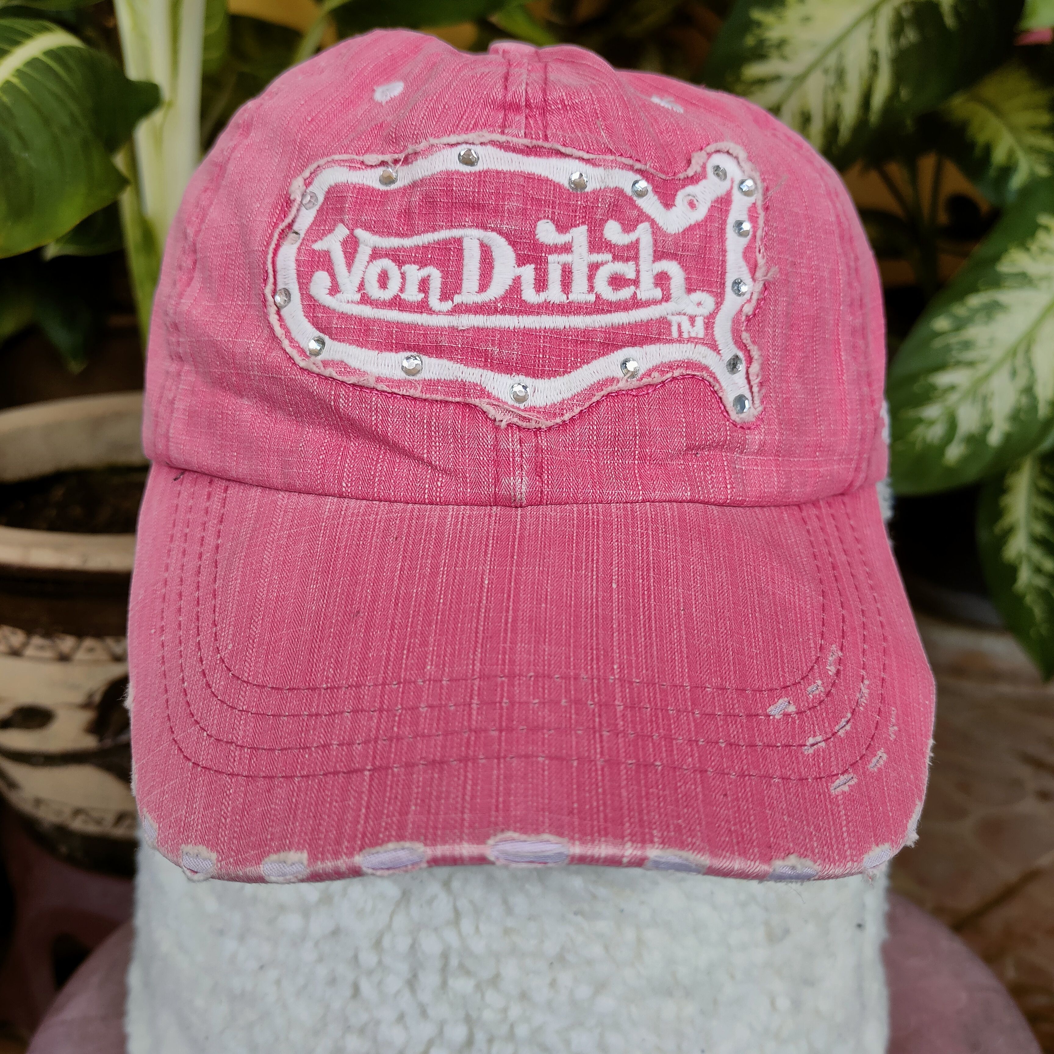 Vintage Vintage VON DUTCH Embroidery Spellout Distressed Cap Size ONE SIZE - 2 Thumbnail