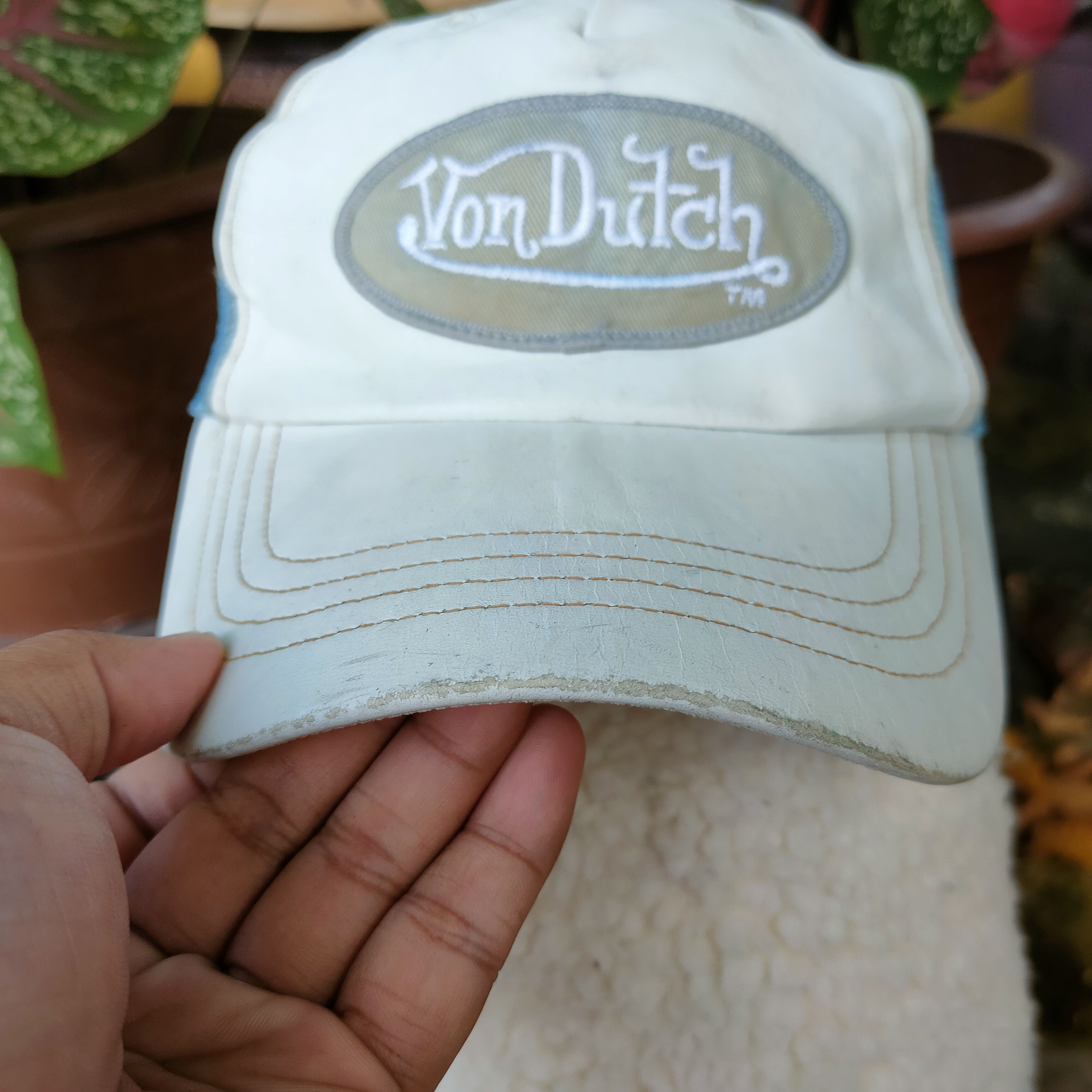 Von Dutch Vintage VON DUTCH Leather Material Patches Trucker Cap Size ONE SIZE - 3 Thumbnail