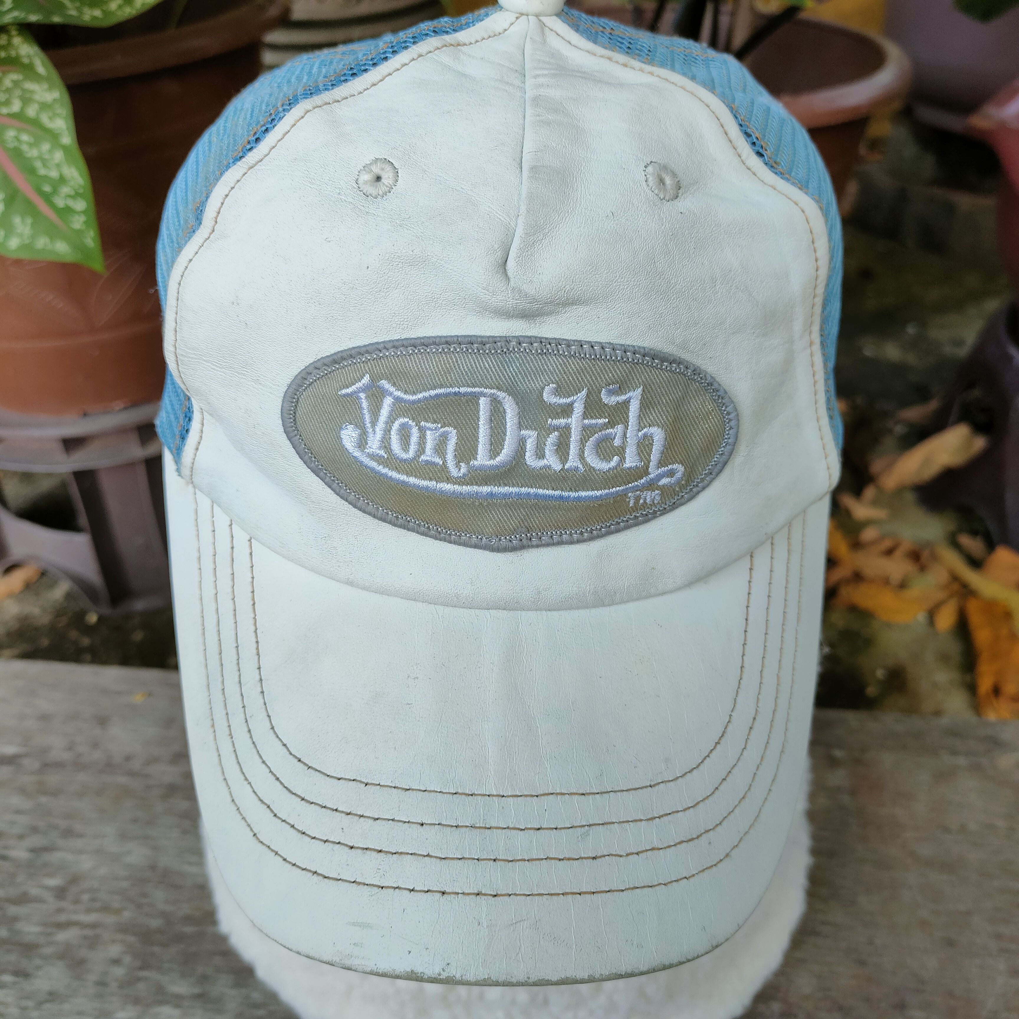 Von Dutch Vintage VON DUTCH Leather Material Patches Trucker Cap Size ONE SIZE - 2 Thumbnail