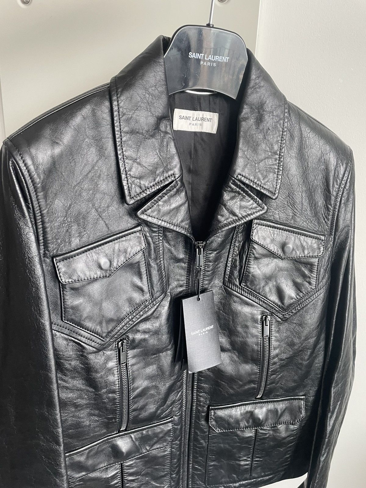 Saint Laurent Paris $5,100 Super Runway Celine Leather Jacket by Hedi Slimane Size US M / EU 48-50 / 2 - 16 Thumbnail