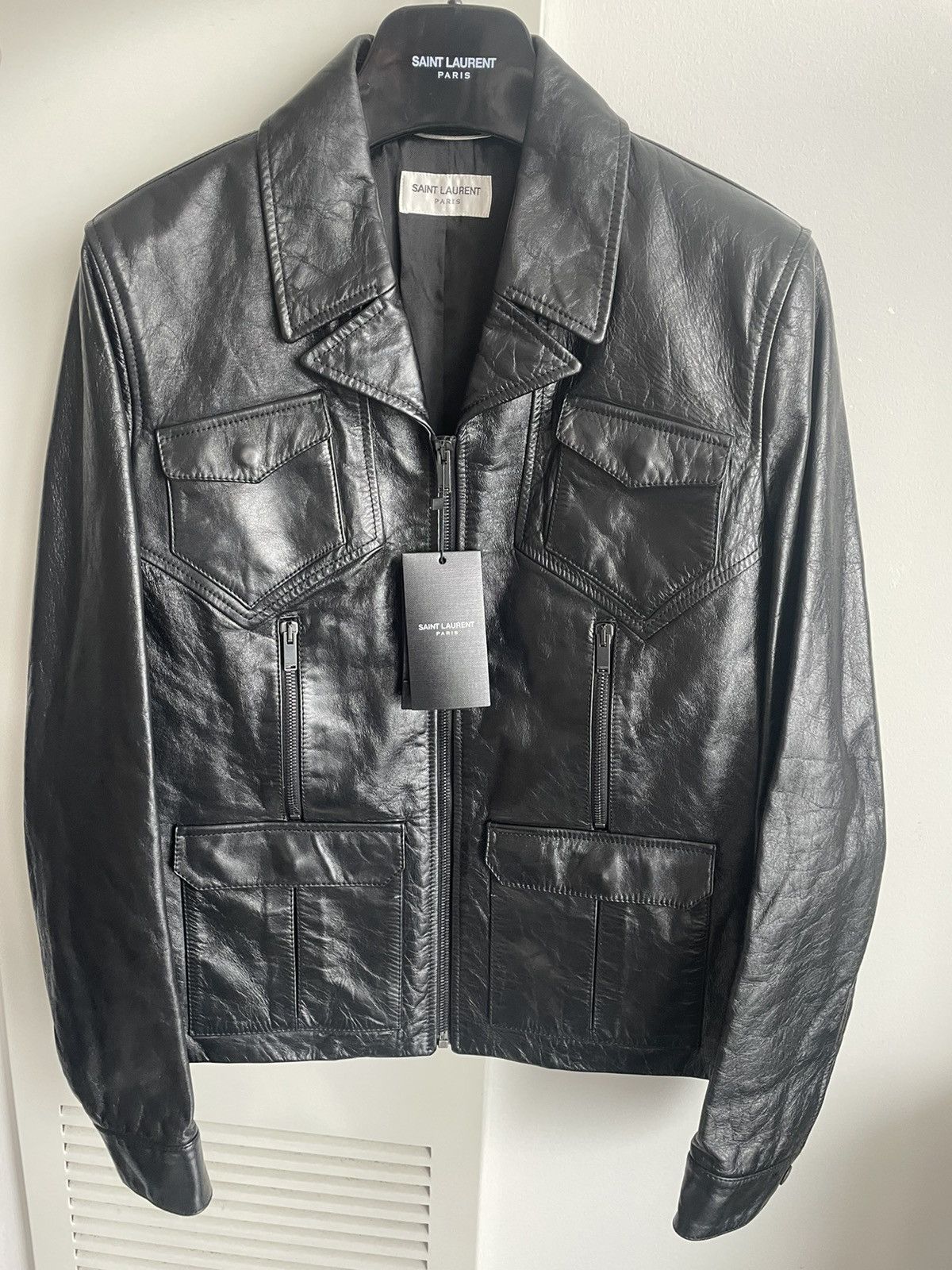 Saint Laurent Paris $5,100 Super Runway Celine Leather Jacket by Hedi Slimane Size US M / EU 48-50 / 2 - 17 Thumbnail