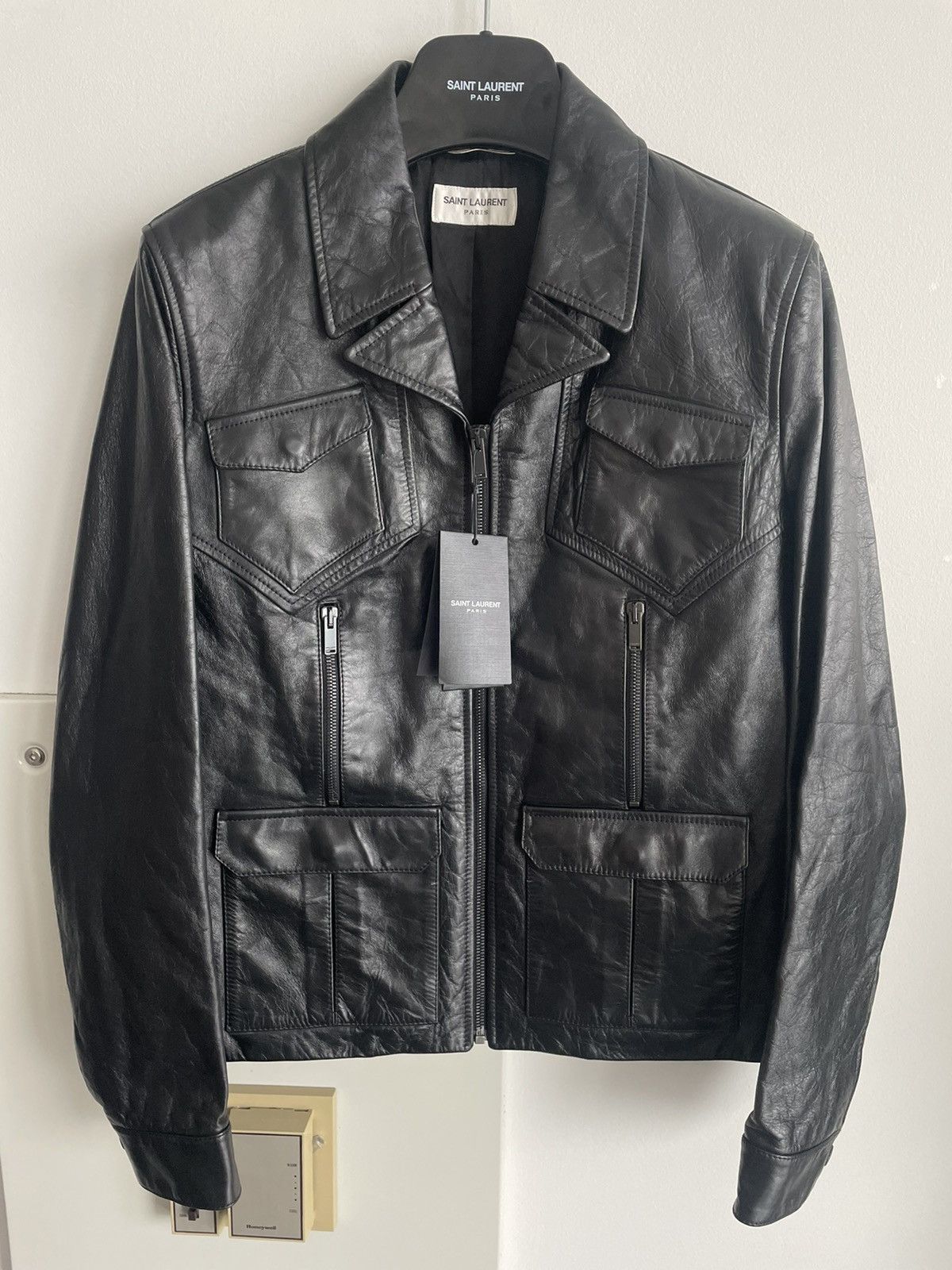 Saint Laurent Paris $5,100 Super Runway Celine Leather Jacket by Hedi Slimane Size US M / EU 48-50 / 2 - 12 Thumbnail