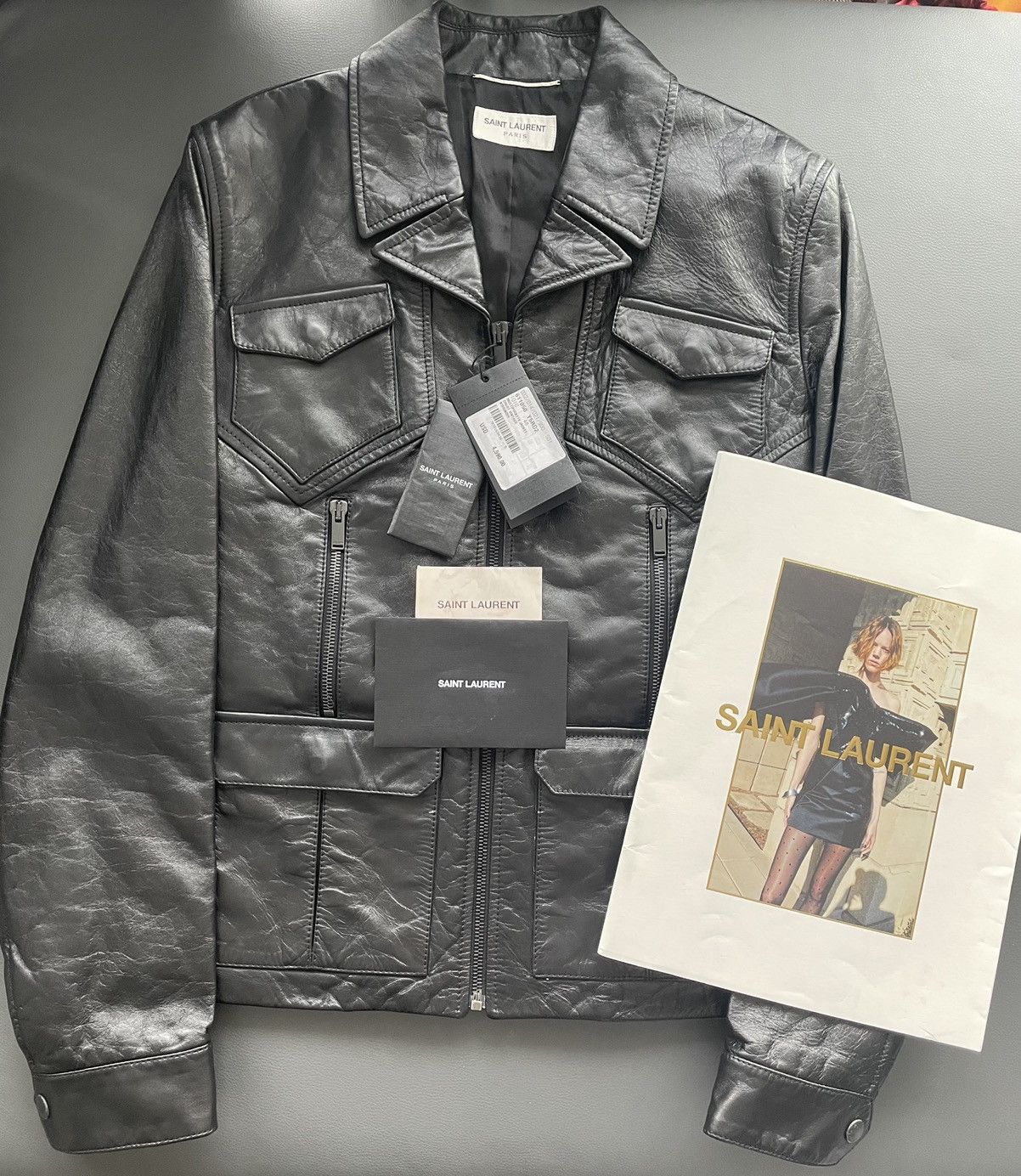 Saint Laurent Paris $5,100 Super Runway Celine Leather Jacket by Hedi Slimane Size US M / EU 48-50 / 2 - 21 Thumbnail