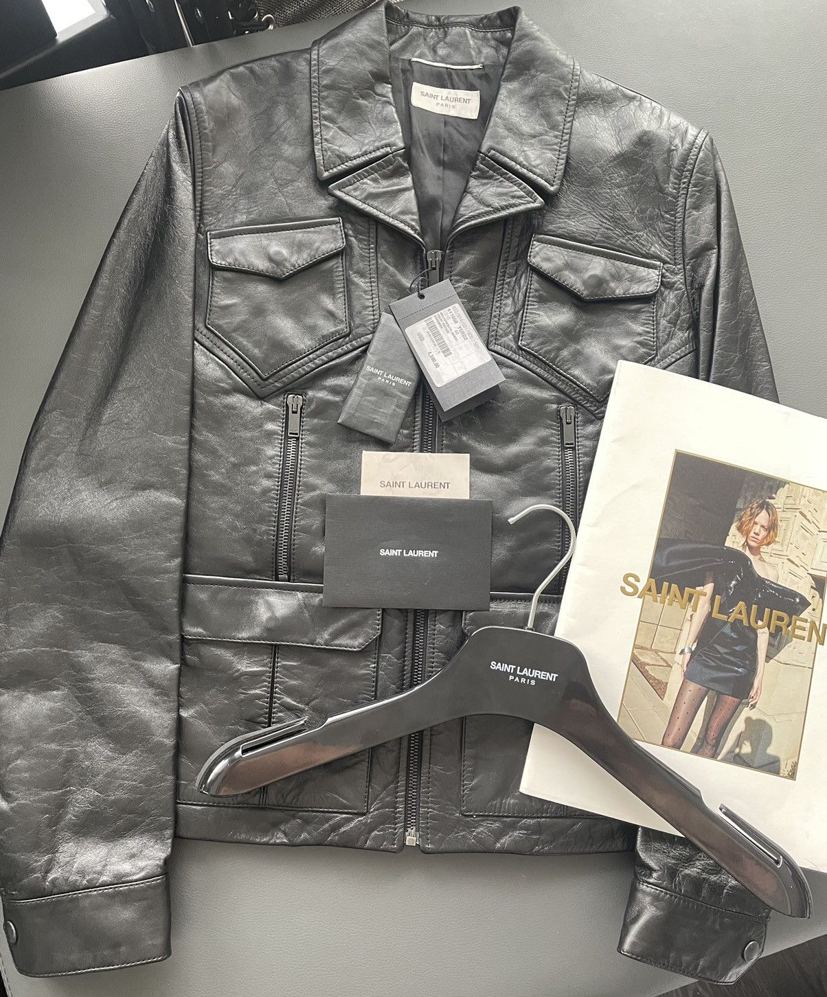 Saint Laurent Paris $5,100 Super Runway Celine Leather Jacket by Hedi Slimane Size US M / EU 48-50 / 2 - 22 Thumbnail