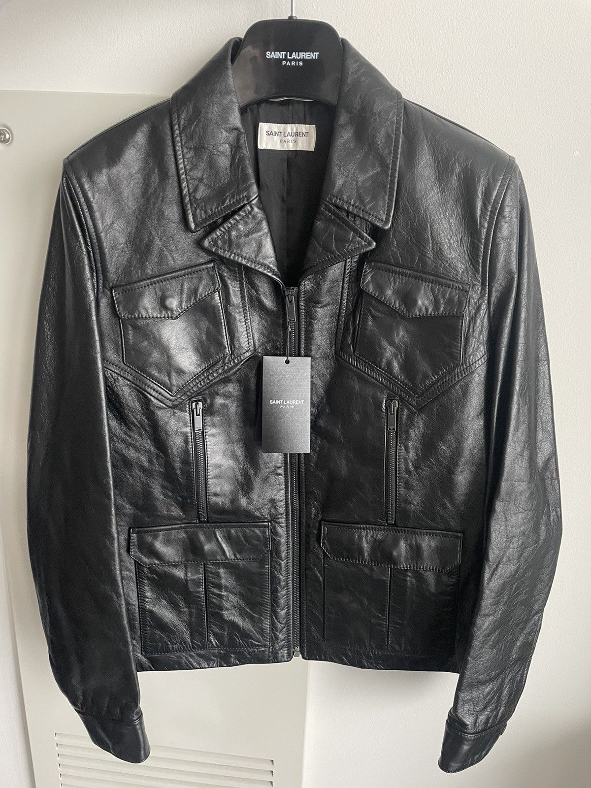 Saint Laurent Paris $5,100 Super Runway Celine Leather Jacket by Hedi Slimane Size US M / EU 48-50 / 2 - 13 Thumbnail