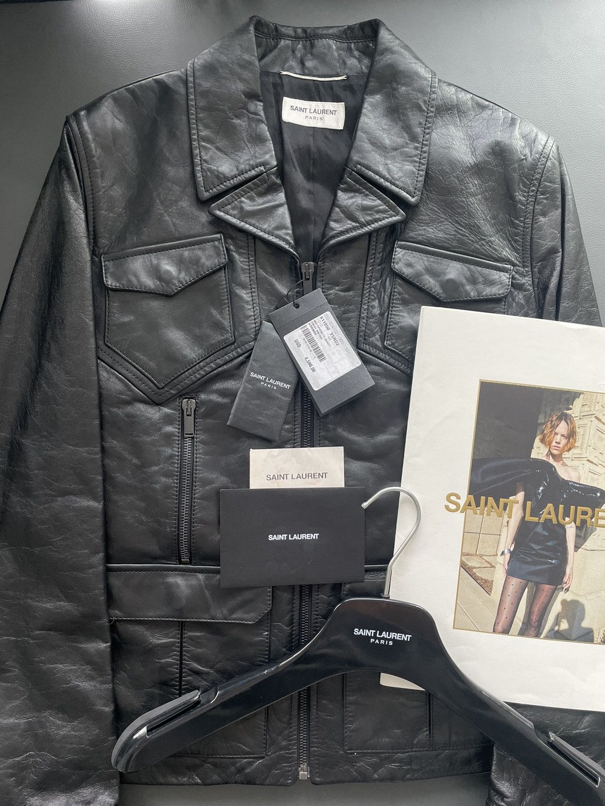 Saint Laurent Paris $5,100 Super Runway Celine Leather Jacket by Hedi Slimane Size US M / EU 48-50 / 2 - 24 Thumbnail