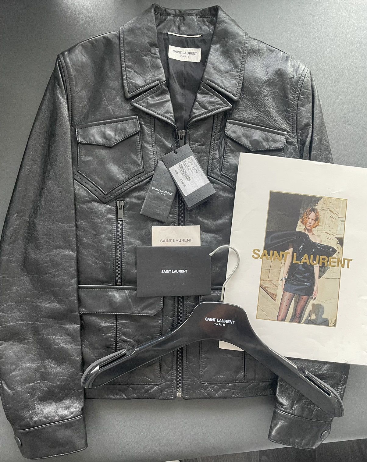 Saint Laurent Paris $5,100 Super Runway Celine Leather Jacket by Hedi Slimane Size US M / EU 48-50 / 2 - 23 Thumbnail