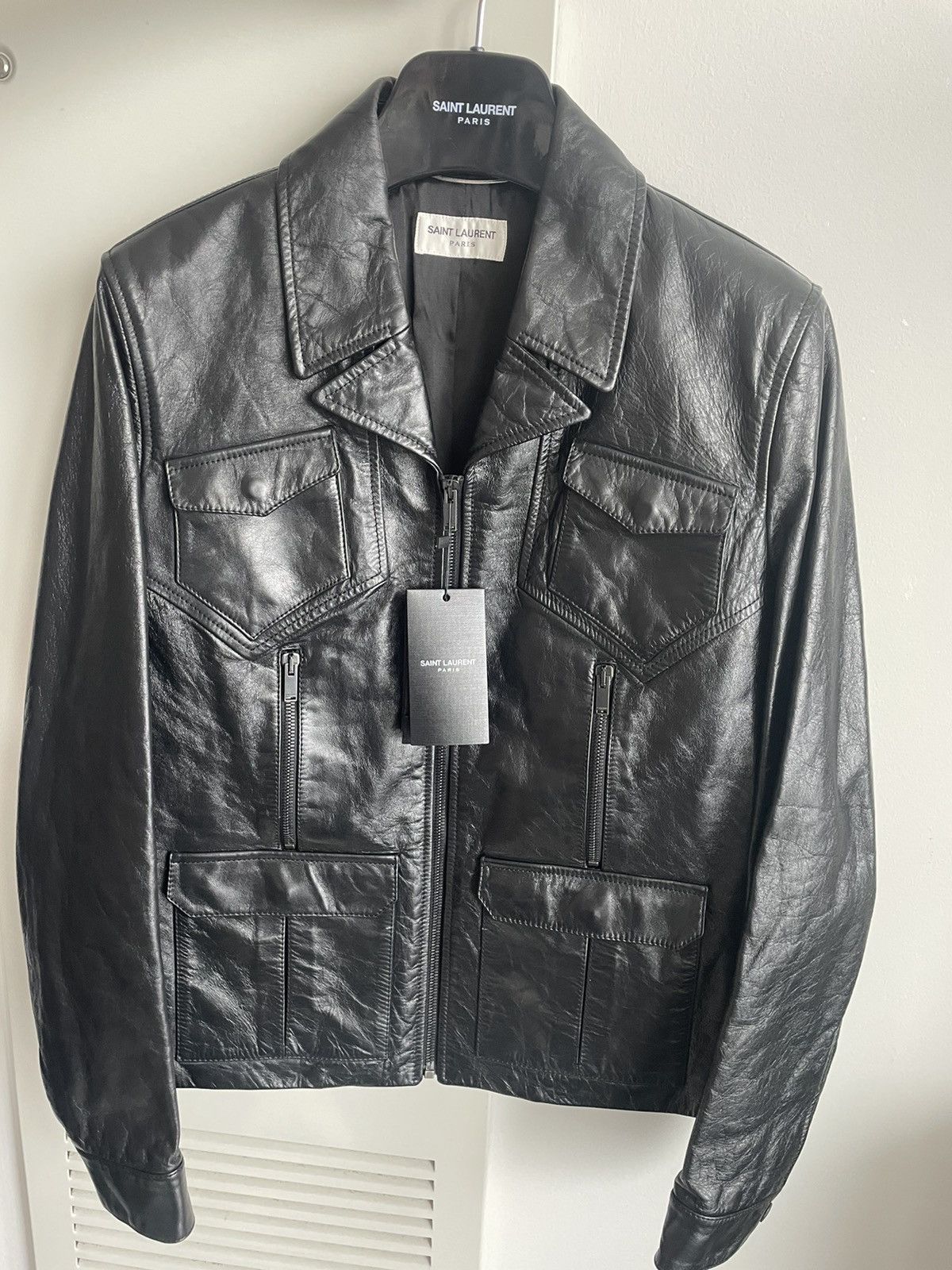 Saint Laurent Paris $5,100 Super Runway Celine Leather Jacket by Hedi Slimane Size US M / EU 48-50 / 2 - 18 Thumbnail