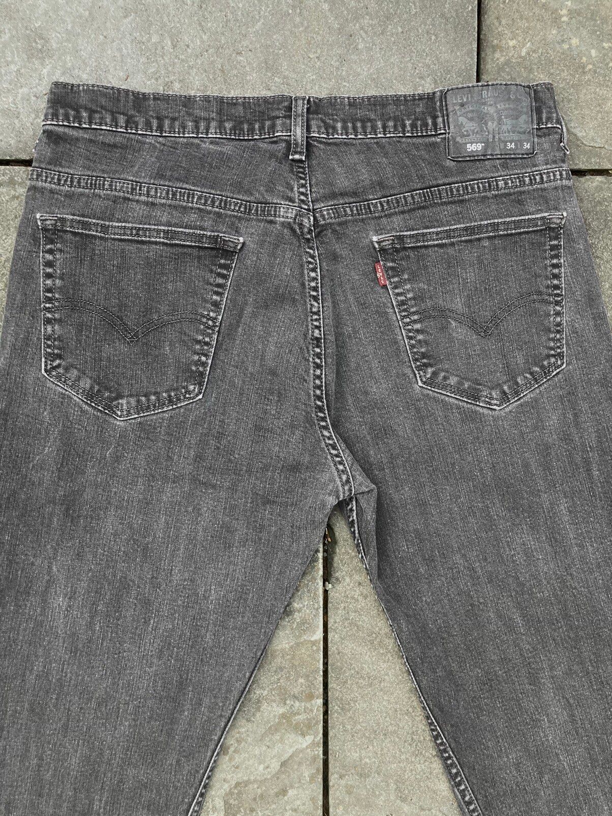 Levi's Levis 569 Grey Wash Denim Jeans Size US 34 / EU 50 - 6 Thumbnail