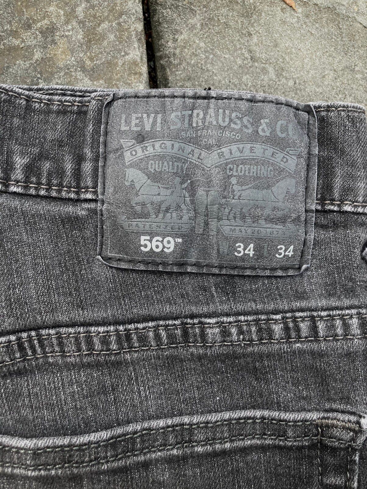 Levi's Levis 569 Grey Wash Denim Jeans Size US 34 / EU 50 - 3 Thumbnail
