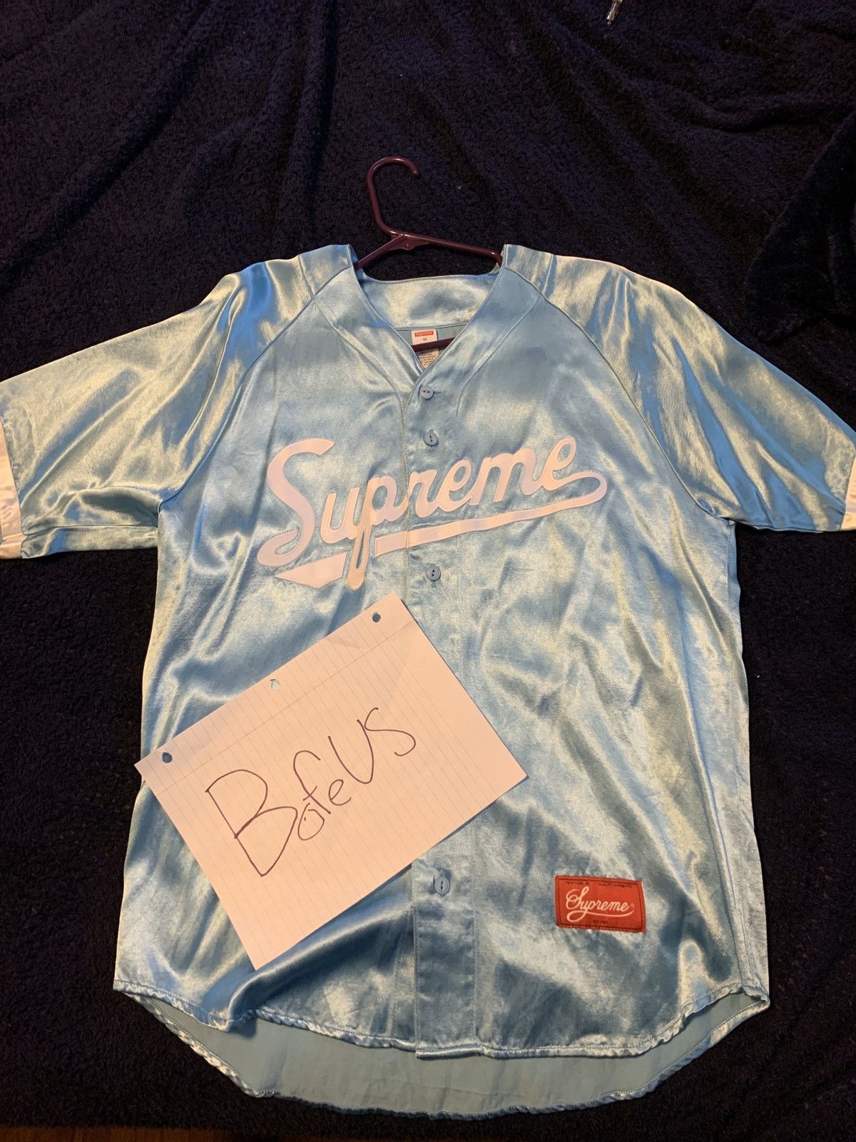 Supreme Satin Baseball Jersey Black Men's - SS17 - US