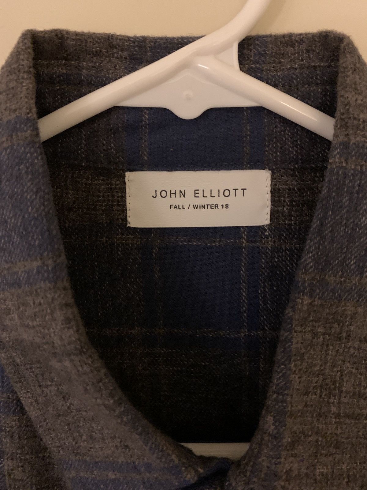 John Elliott Long Sleeve Button Up - Grey x Navy - Sz 2 Size US M / EU 48-50 / 2 - 3 Thumbnail