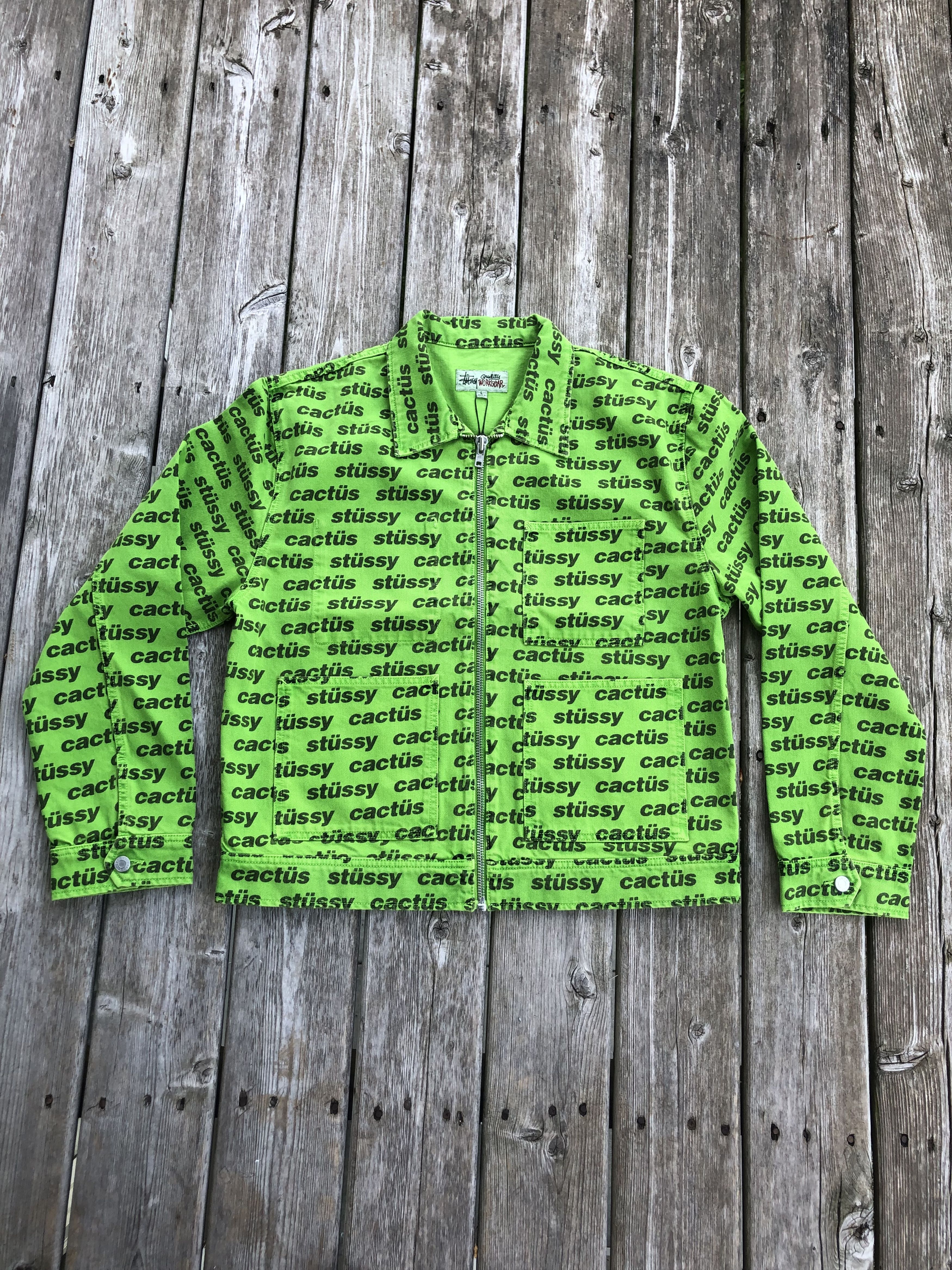 Stussy CPFM Stussy Zip Denim Work Jacket Green | Grailed