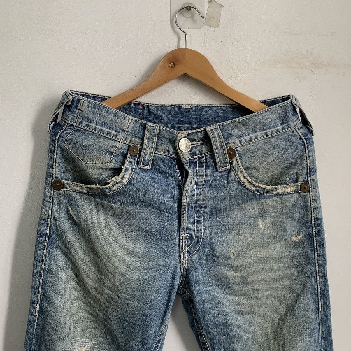 True Religion × Vintage True Religion Distressed Denim Size US 32 / EU 48 - 3 Thumbnail