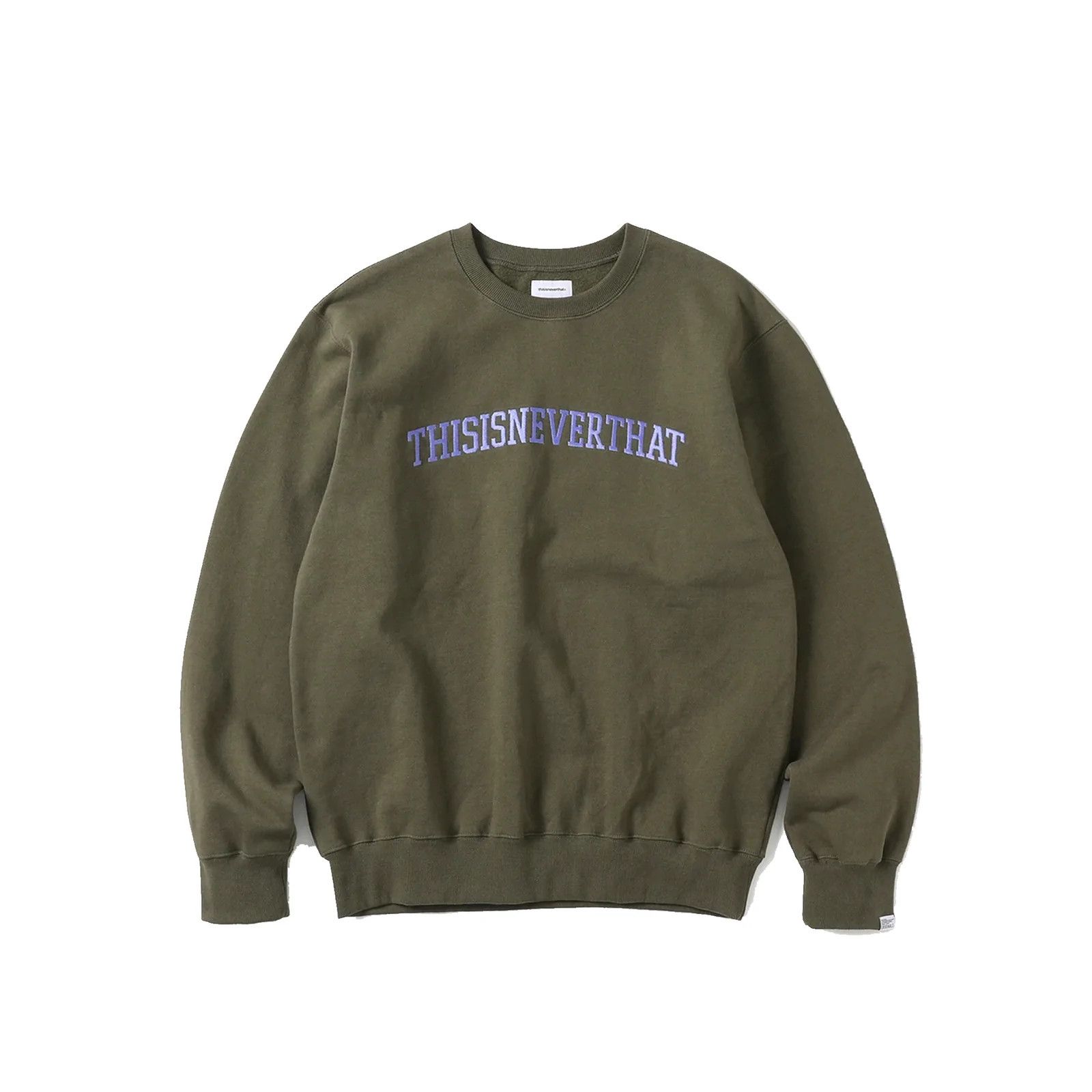 トップス thisisneverthat crewneck sweatshirts L Thisisneverthat T-Logo Crewneck Sweatshirt - Navy Blue | Garmentory