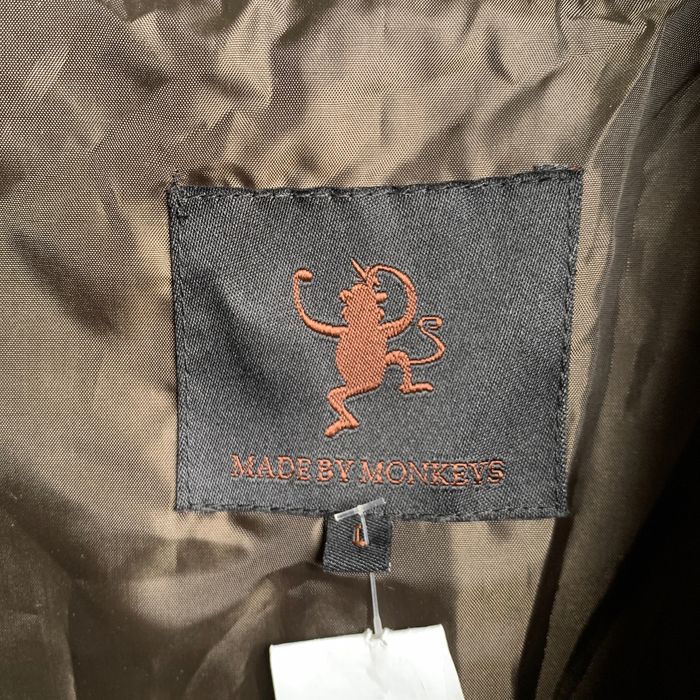 Vintage Made by Monkeys brown faux leather varsity.baseball jacket ...