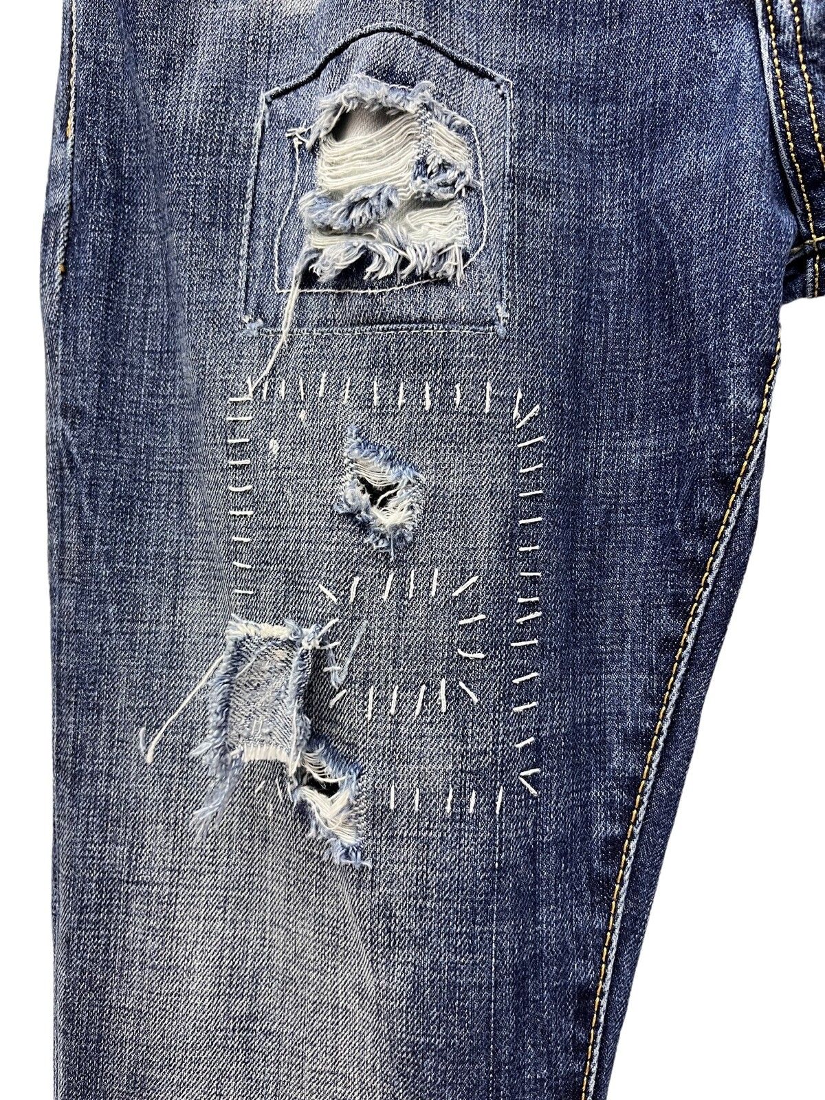 Vintage 🔥DSQUARED Grunge Distressed Patchwork Slim Fit Jeans Size US 30 / EU 46 - 5 Thumbnail