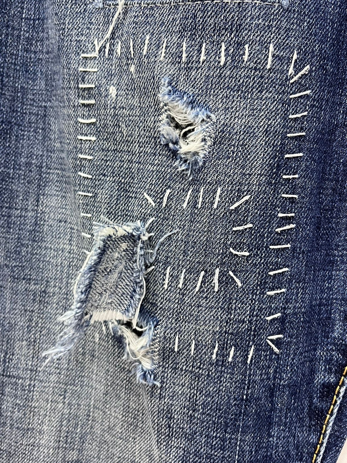 Vintage 🔥DSQUARED Grunge Distressed Patchwork Slim Fit Jeans Size US 30 / EU 46 - 7 Thumbnail