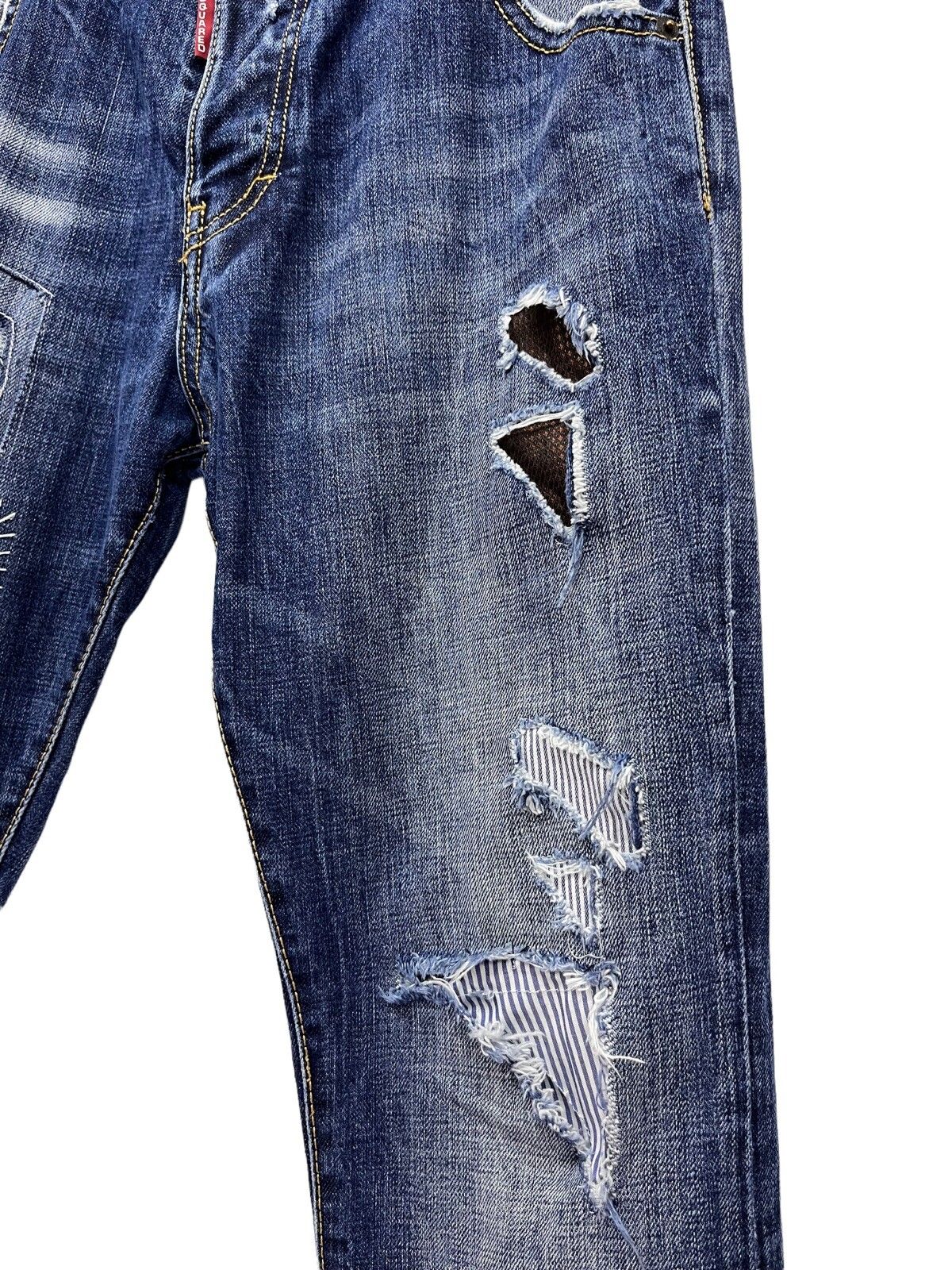 Vintage 🔥DSQUARED Grunge Distressed Patchwork Slim Fit Jeans Size US 30 / EU 46 - 8 Thumbnail
