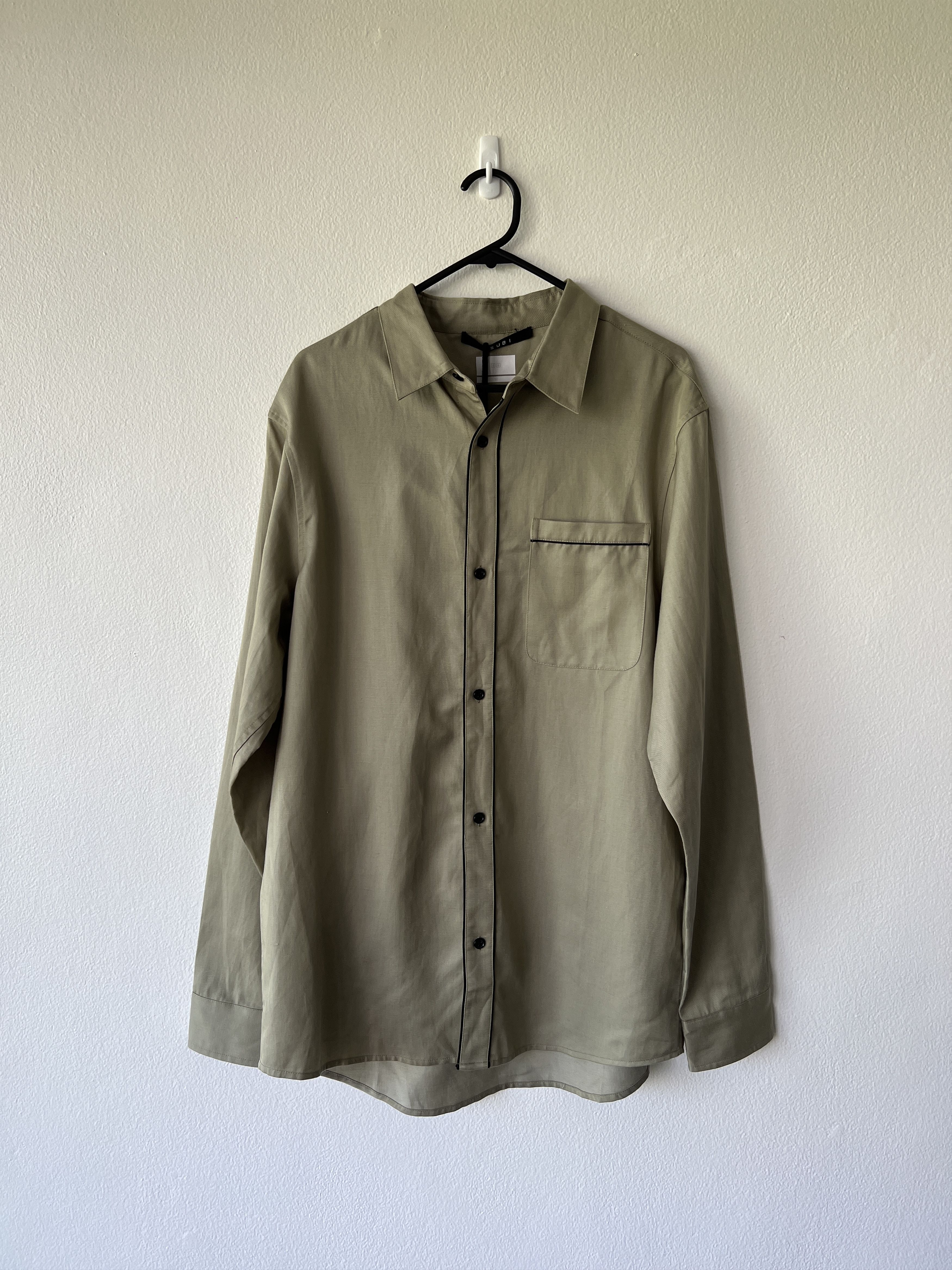 Ksubi downtown long sleeve shirt faded khaki resort green | Grailed