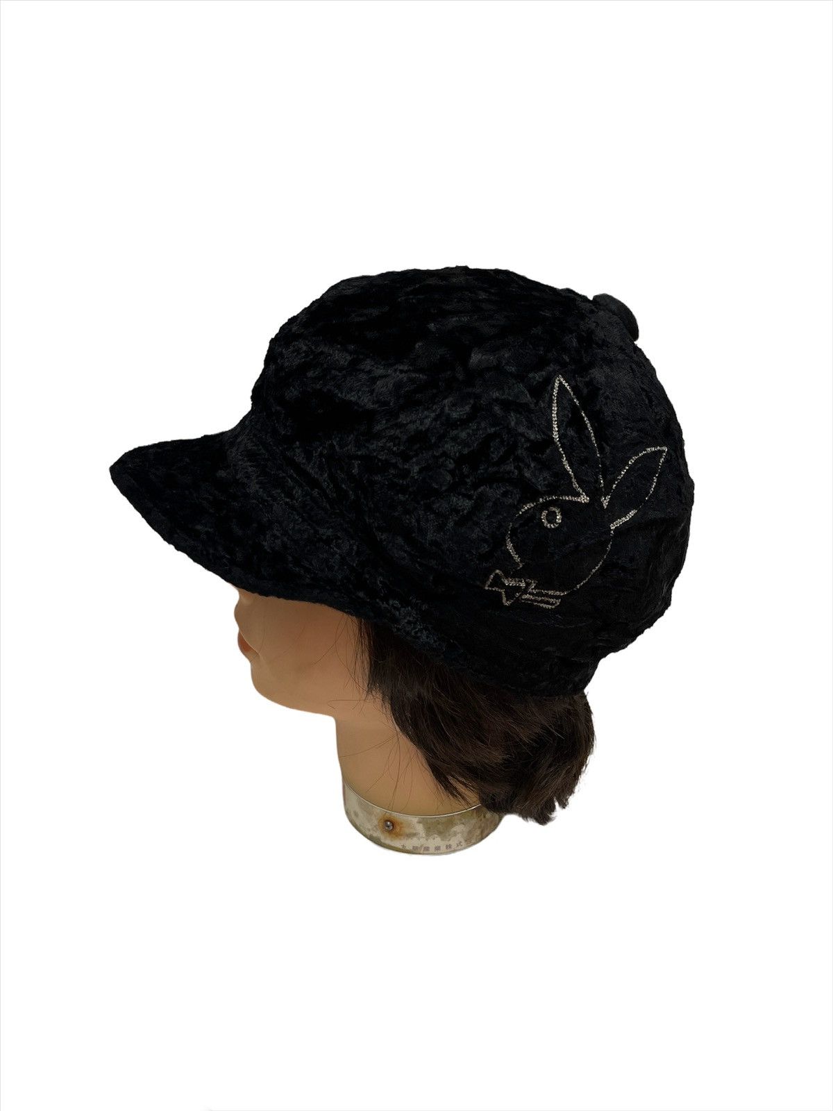 image of Vintage Playboy Bunny Beanie Hats Cap in Black, Men's