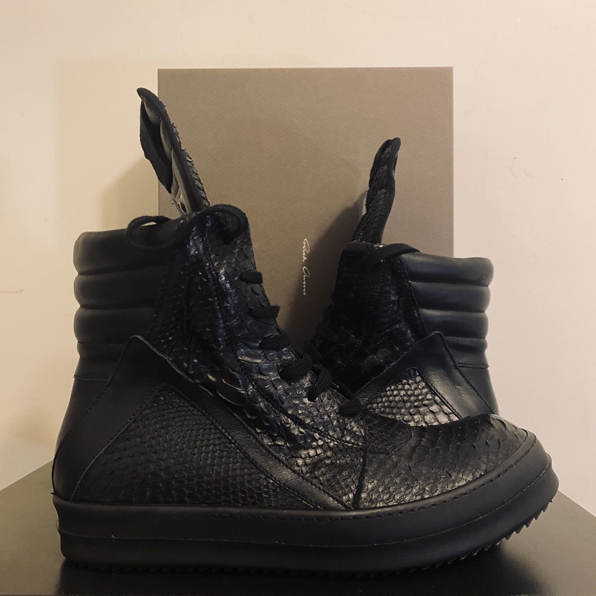 Rick Owens Geobasket Python Black
