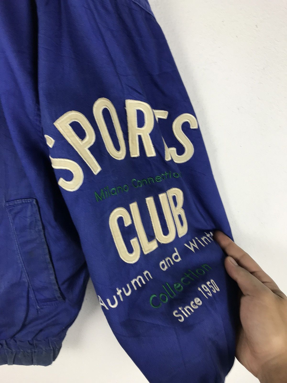 Japanese Brand × Vintage Vintage Milano Connection Sports Club Bomber Jacket - Blue Size US L / EU 52-54 / 3 - 5 Thumbnail