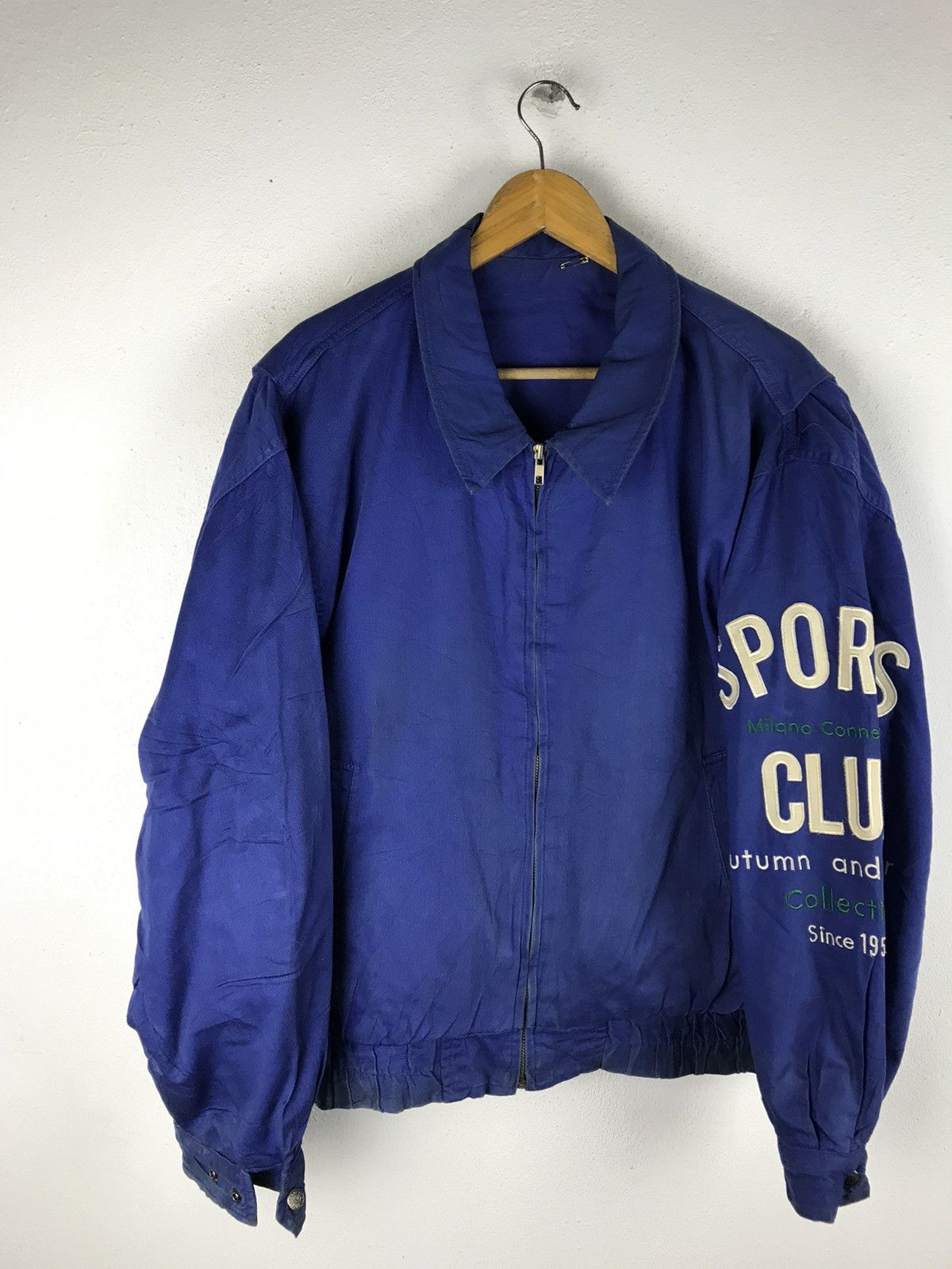 Japanese Brand × Vintage Vintage Milano Connection Sports Club Bomber Jacket - Blue Size US L / EU 52-54 / 3 - 4 Thumbnail