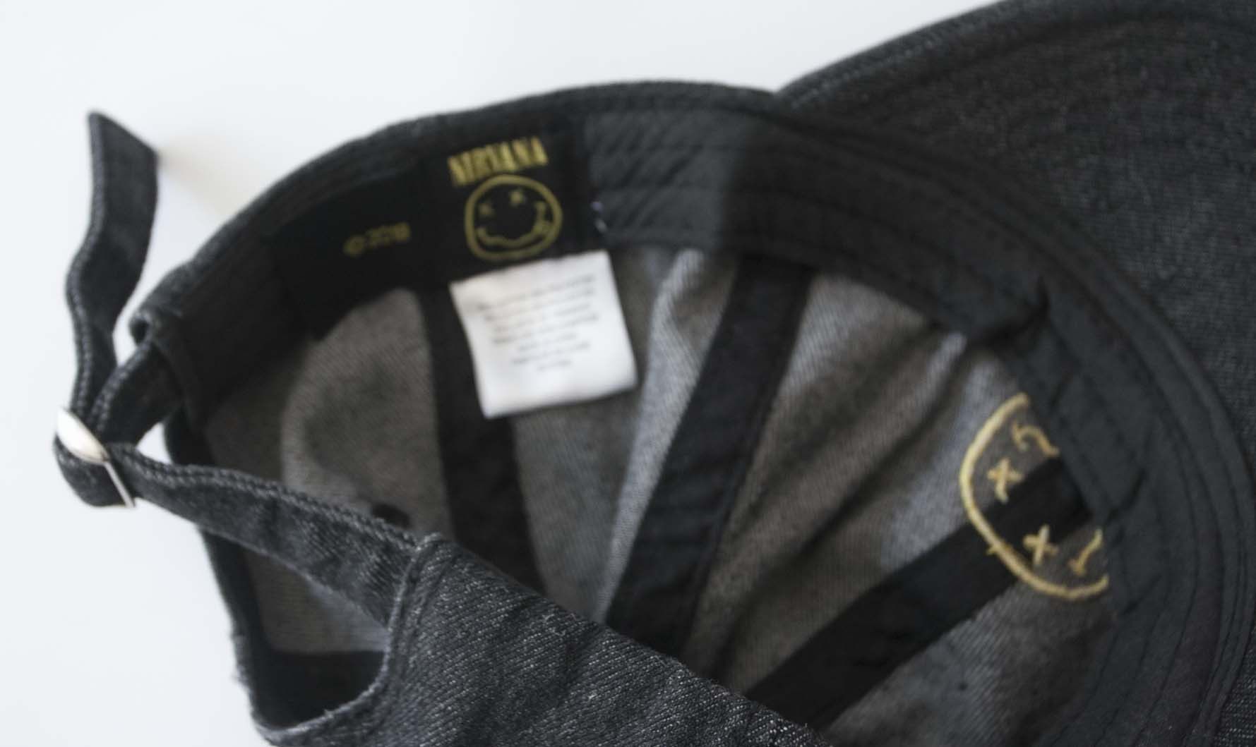 Nirvana Nirvana Cap Denim Smiley Gray Hat Size ONE SIZE - 4 Thumbnail