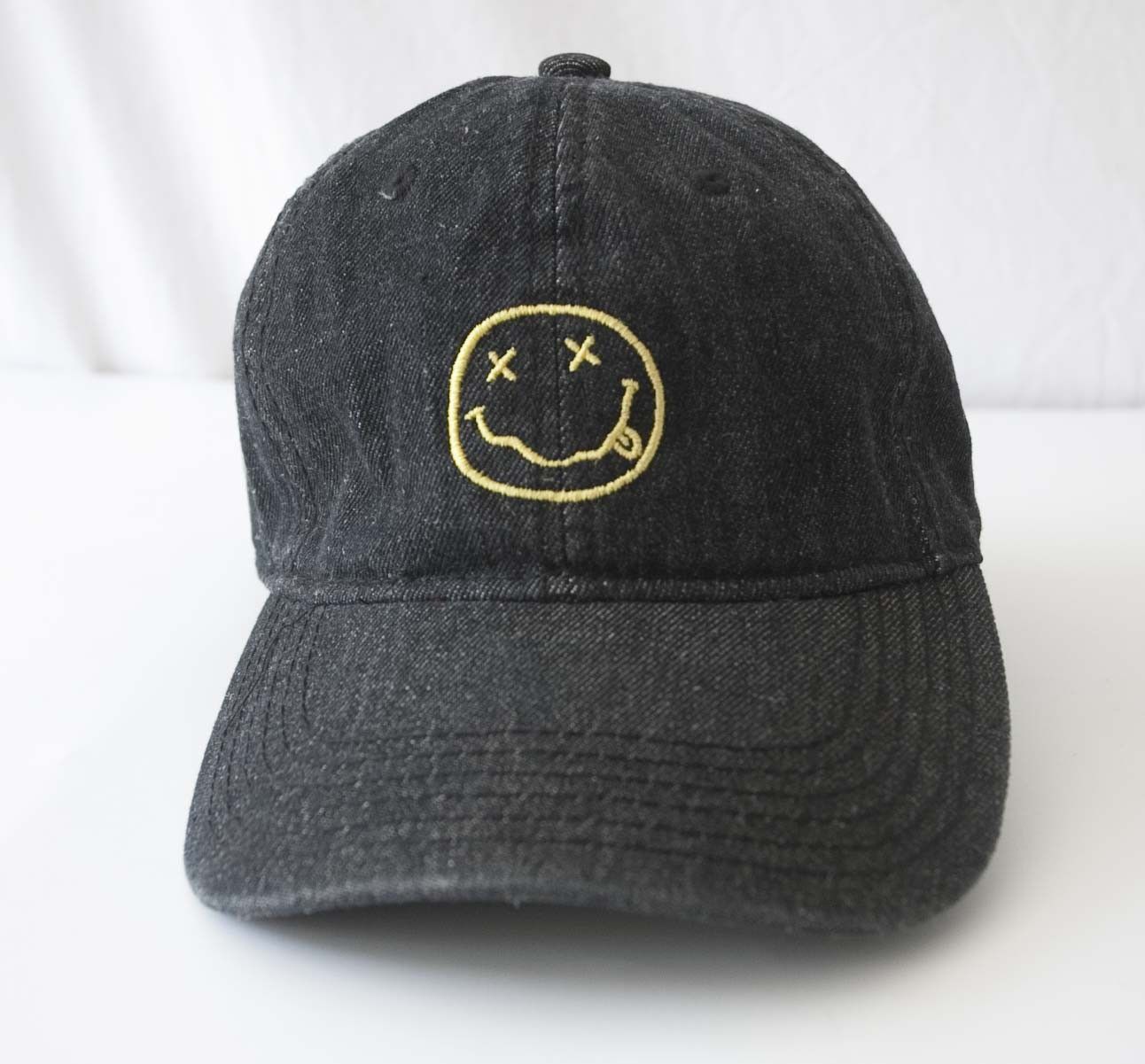 Nirvana Nirvana Cap Denim Smiley Gray Hat Size ONE SIZE - 2 Thumbnail