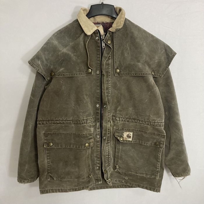 Carhartt Vtg Distressed Carhartt Western Duster Jacket Cape Coat | Grailed