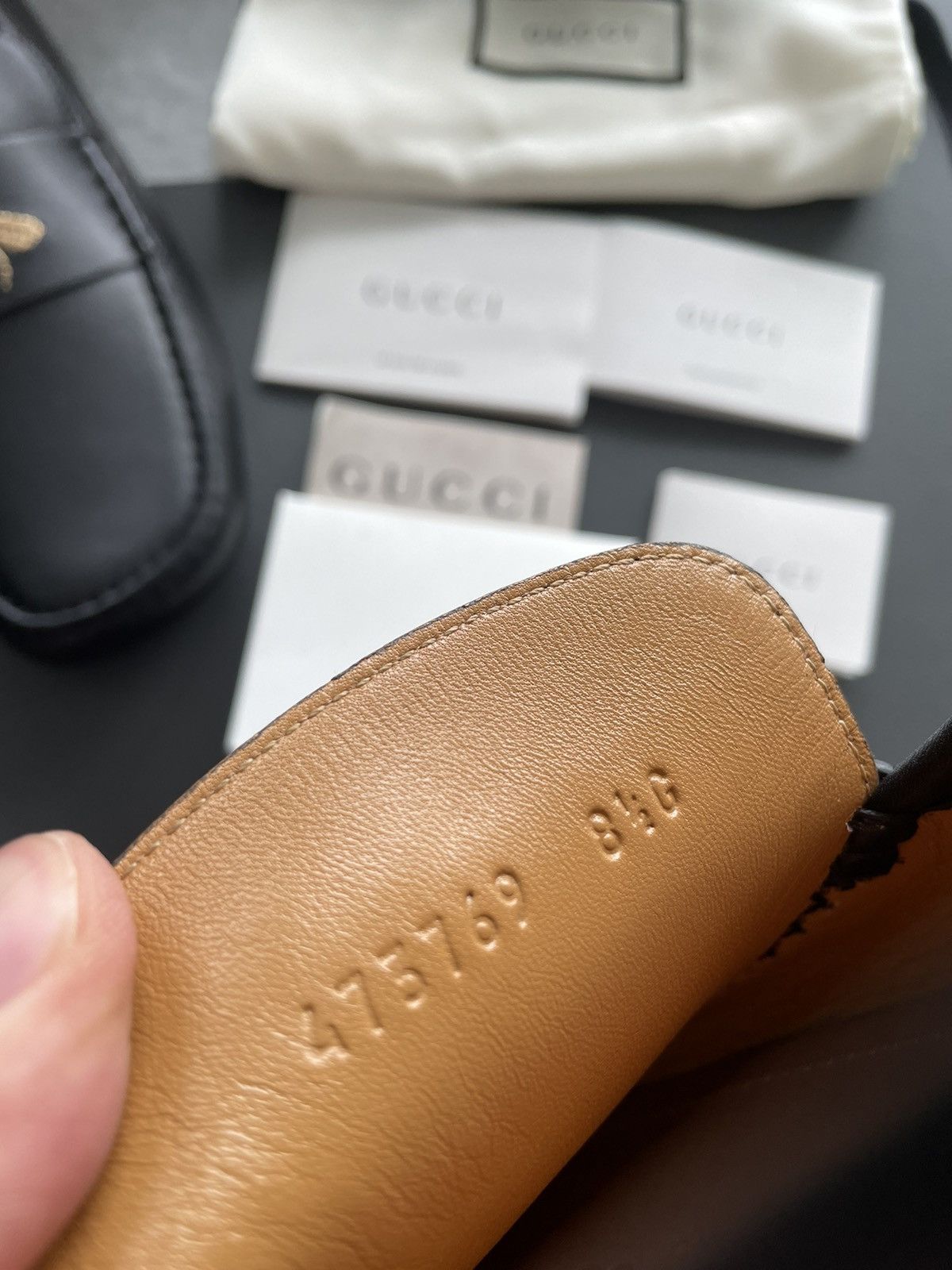 Gucci Rare Iconic Brand New Runway Velvety Bee Leather Loafer Shoe Size US 8.5 / EU 41-42 - 6 Thumbnail